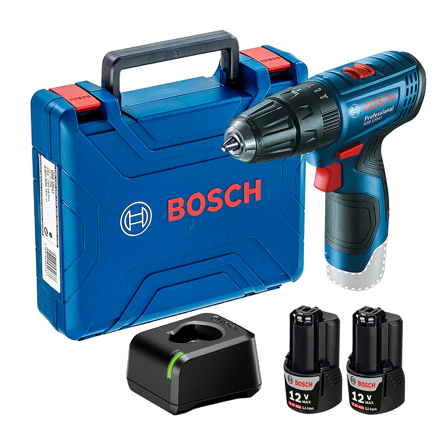 Taladro percutor Bosch GSB 120-LI 2 baterias y maletín