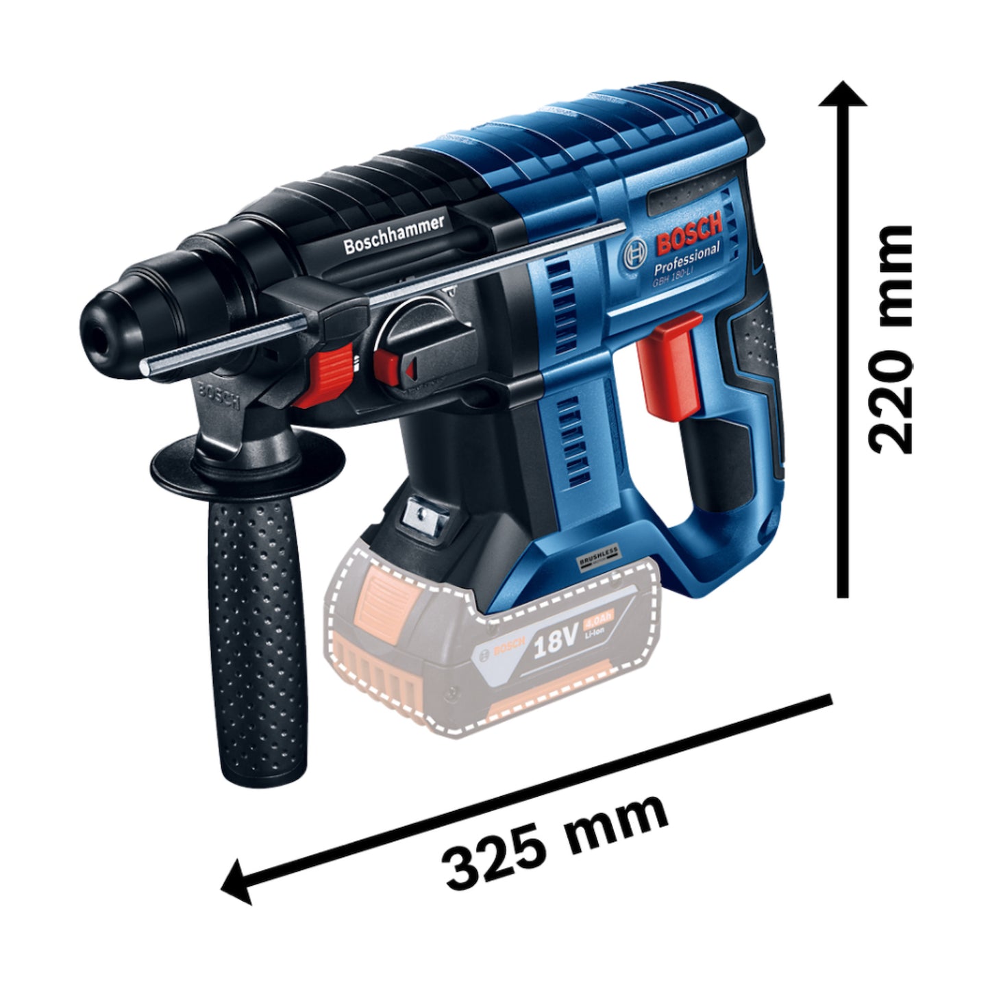 Rotomartillo inalámbrico Bosch GBH 180-LI 18V SB Brushless