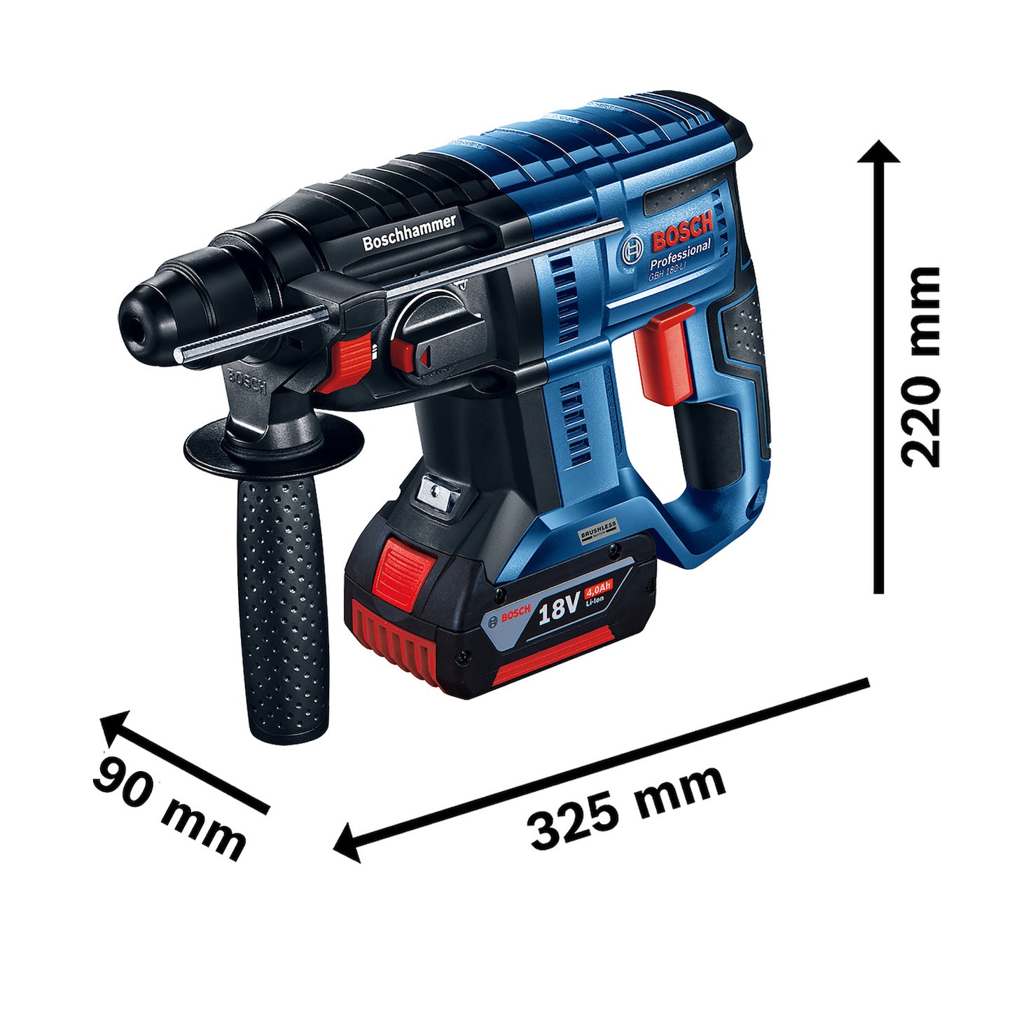 Rotomartillo inalámbrico Bosch GBH 180-LI 18V 2 baterías