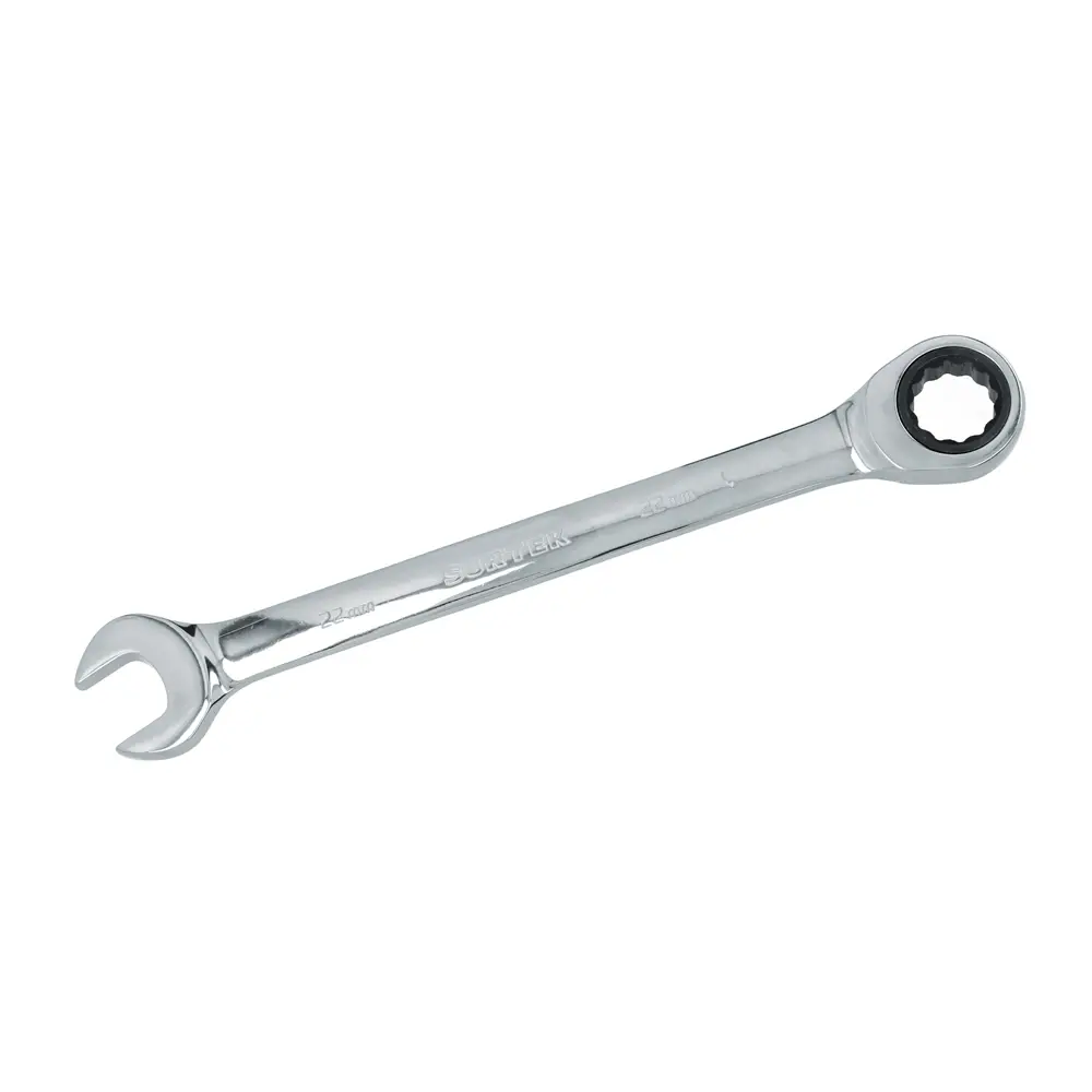 100591 Llave combinada pulido espejo tipo ratchet 22 mm