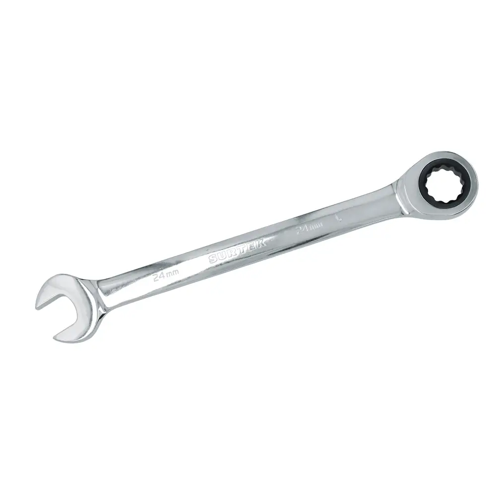 100592 Llave combinada pulido espejo tipo ratchet 24 mm