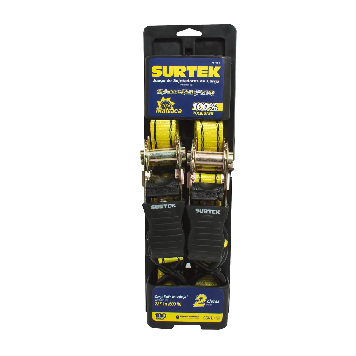 151154 Juego de sujetadores tipo ratchet 2 piezas