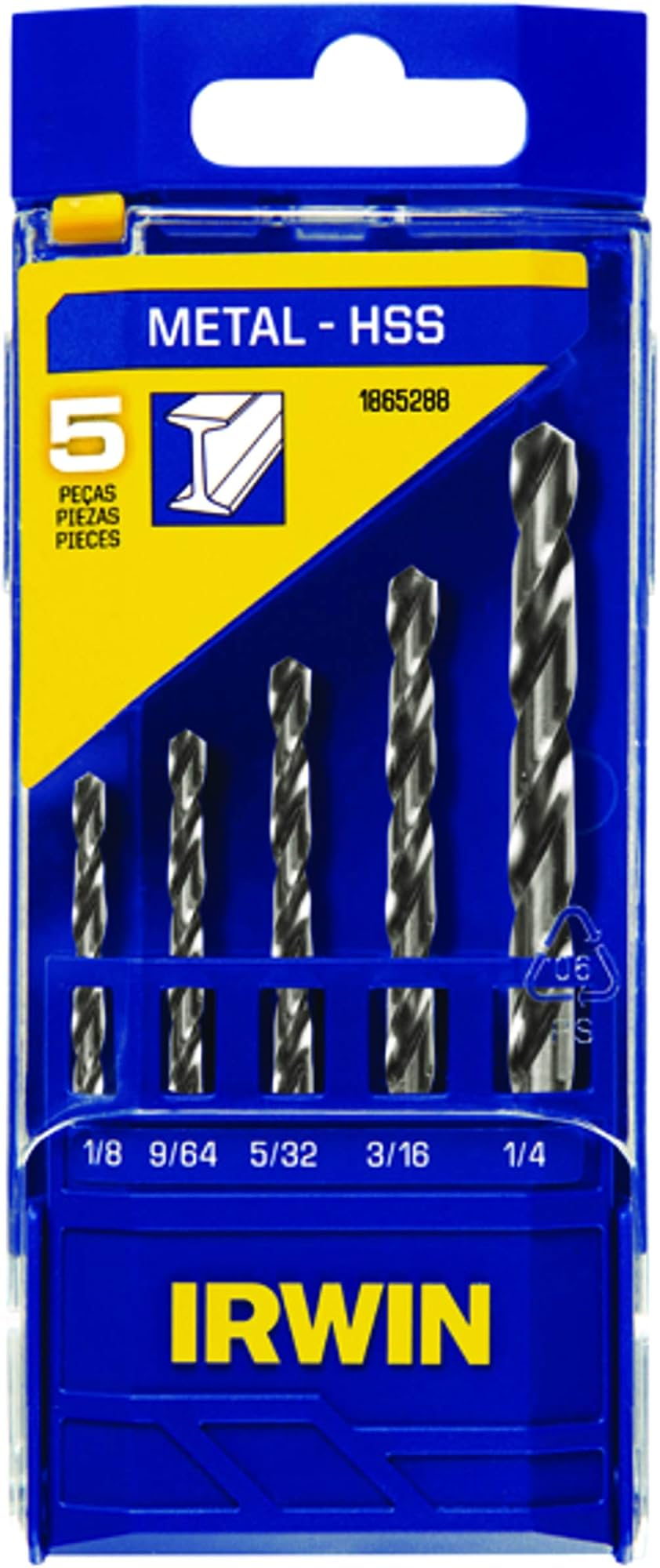 1865288 Juego de brocas HSS 1/8" - 1/4" 5 piezas Irwin
