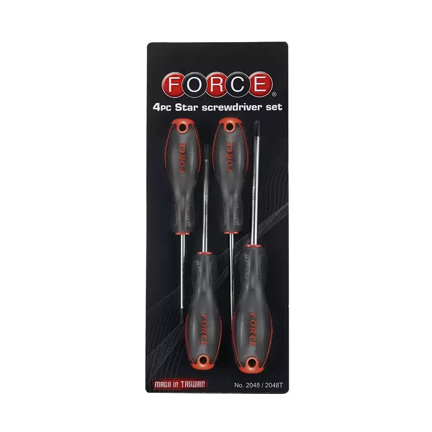 Force 2048T juego 4 destornilladores torx con guía T15H (80 mm) - T30H 115 mm