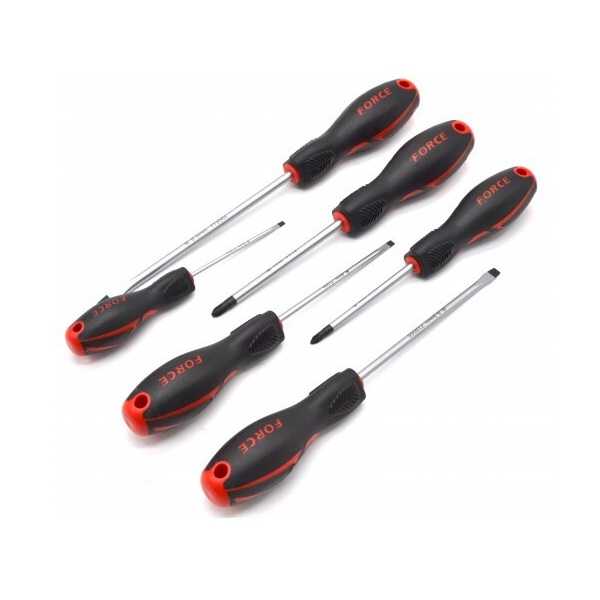 Force 2068 juego destornillador con 6 insertos, 4 ranurados 3 - 4 mm 2 phillips PH1 - 2