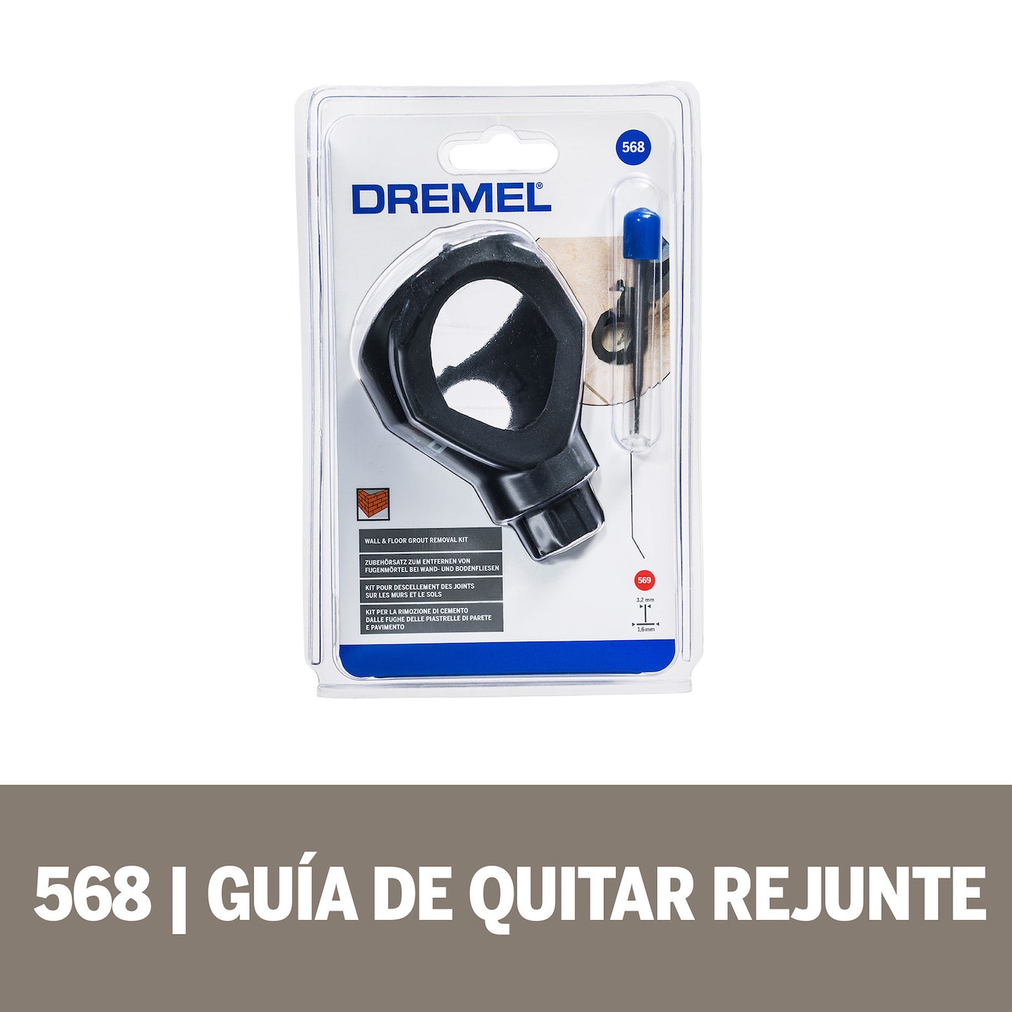 Dremel Acople De Mototool - Guía Para Quitar Rejunte Con 1 Broca (Modelo 568)