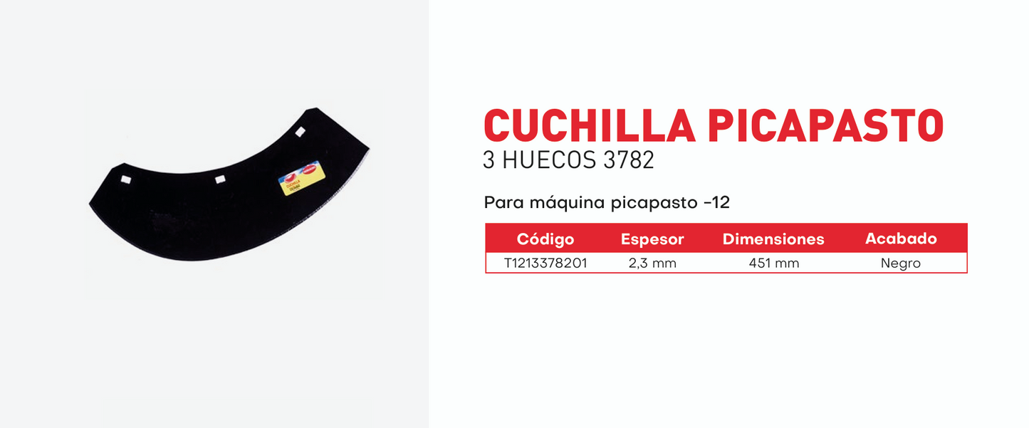 T1213378201 Cuchilla picapasto 3 huecos 3782 451 X 2.3 mm Herragro