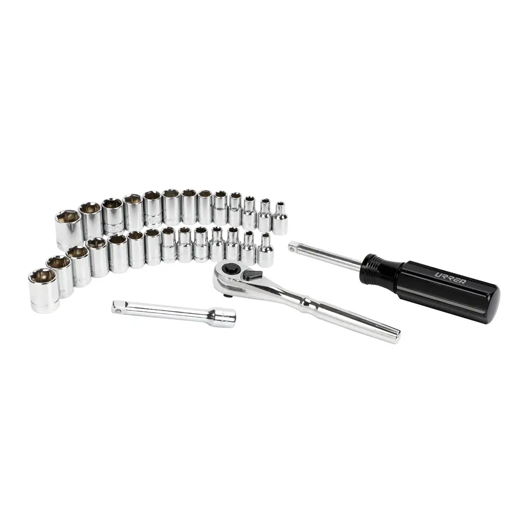 4700CB Juego de copas y accesorios 1/4" 30 piezas, uso pesado 5/32" a 9/16" - 4 a 14 mm, Urrea