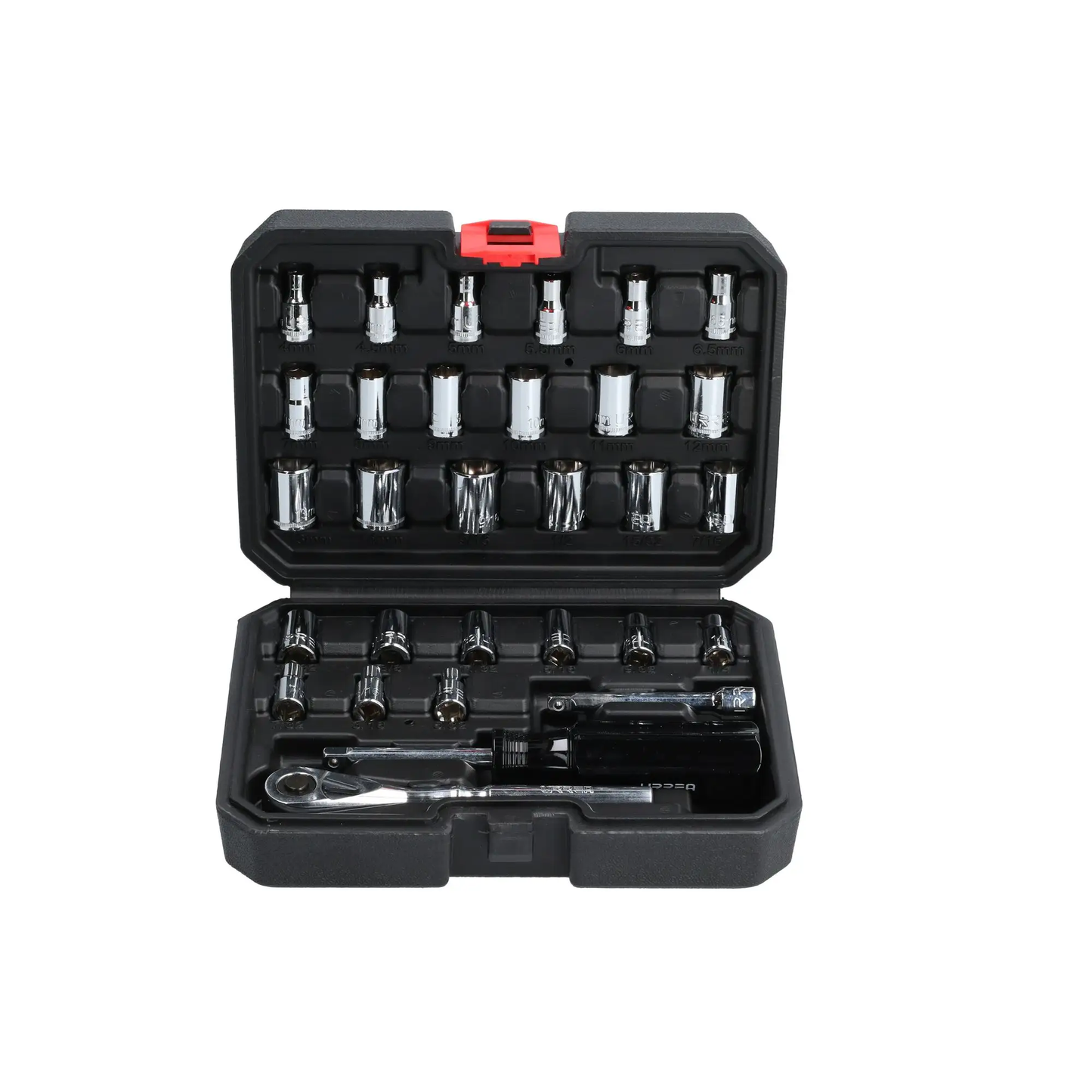 4700CB Juego de copas y accesorios 1/4" 30 piezas, uso pesado 5/32" a 9/16" - 4 a 14 mm, Urrea