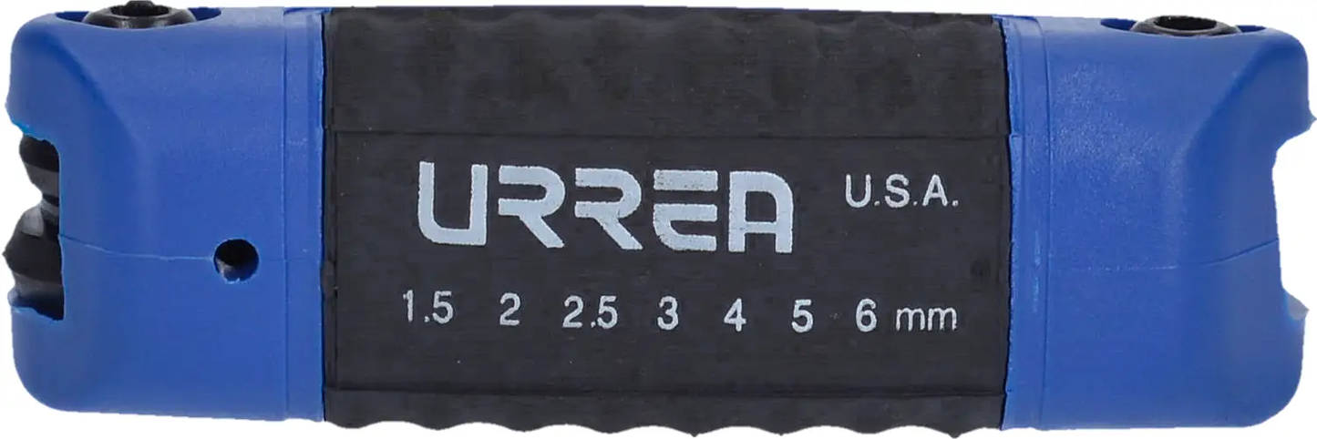 49816 Juego de llaves tipo navaja 16 piezas en milimetros 1.5 a 6 mm y pulgadas 5/64" a 7/32", uso industrial, Urrea