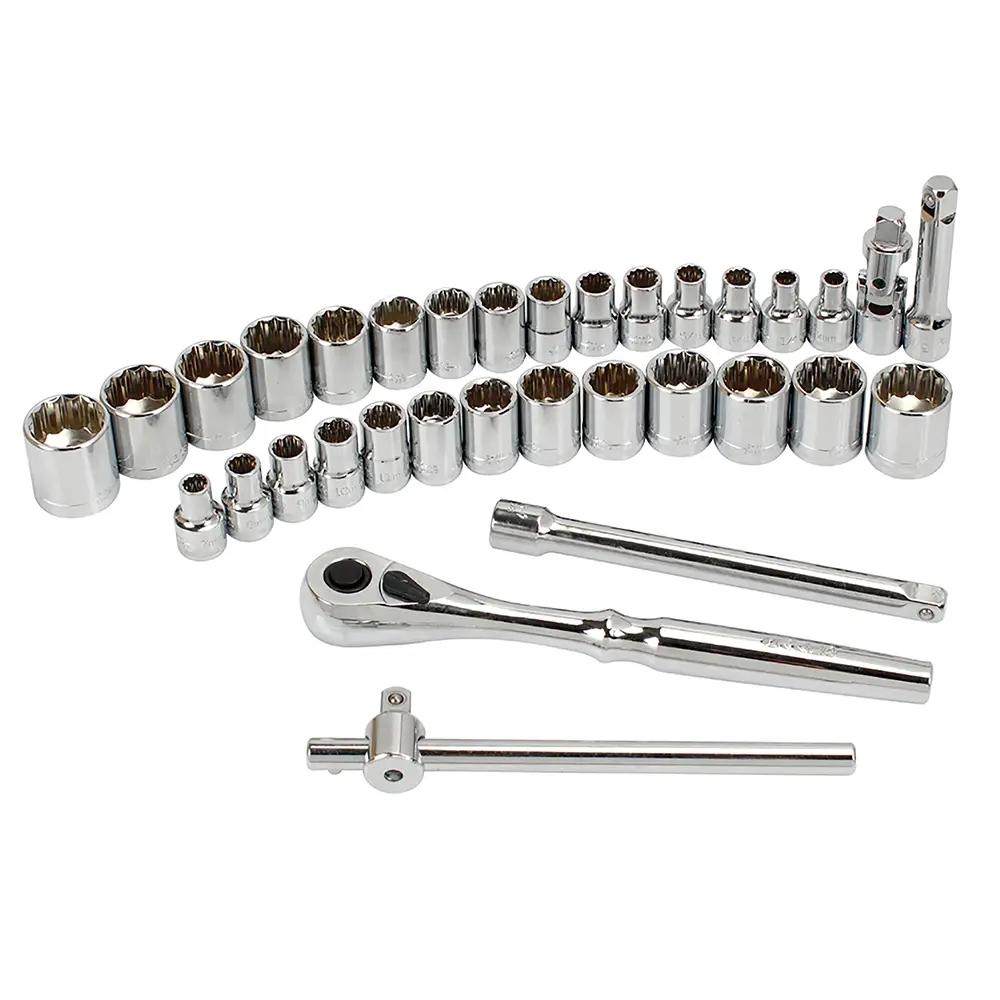 5200CB Juego de copas y accesorios cuadrante 3/8" mixto 33 piezas