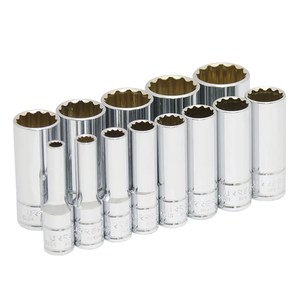 52112 Juego de copas largas 12 pt cuadrante 3/8" 13 piezas en pulgadas