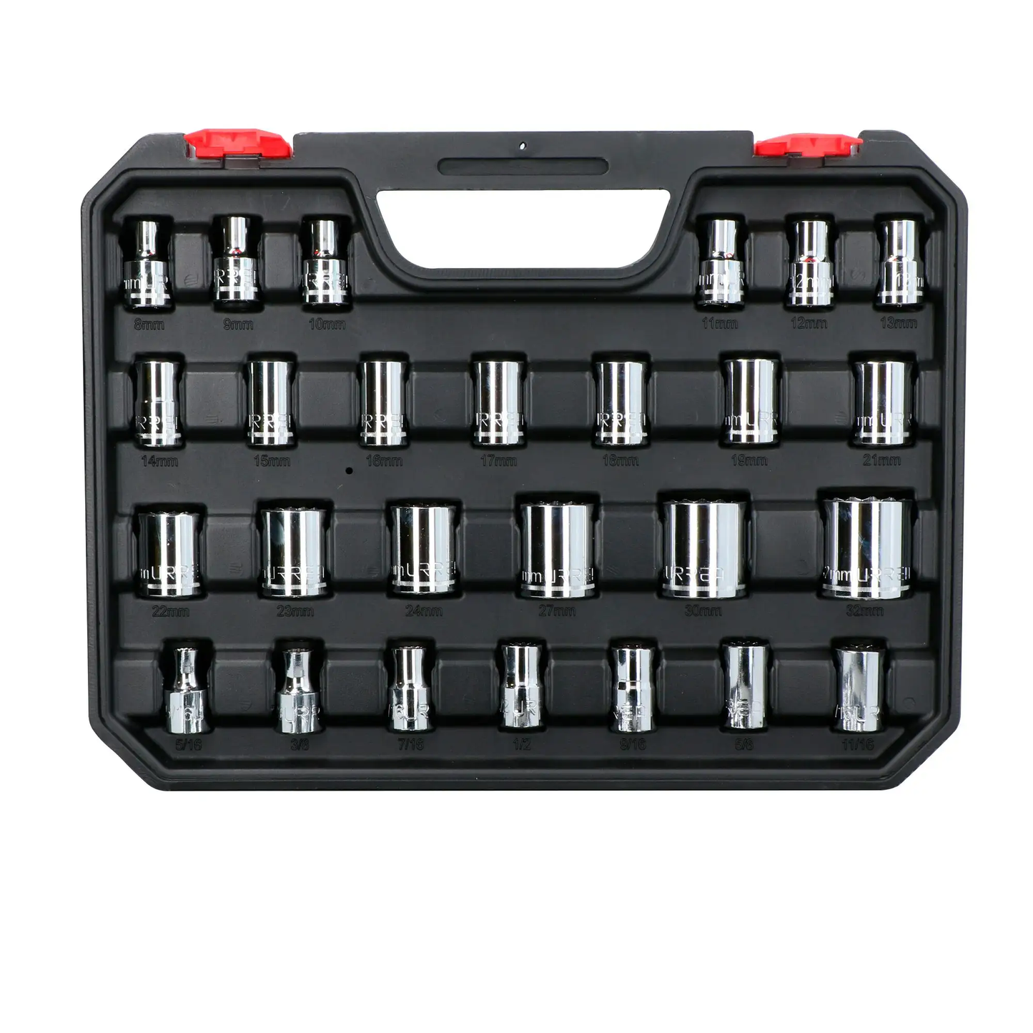 5400CB Juego de copas y accesorios 1/2" 42 piezas 8 a 32 mm - 5/16" a 1-1/4", uso pesado, Urrea