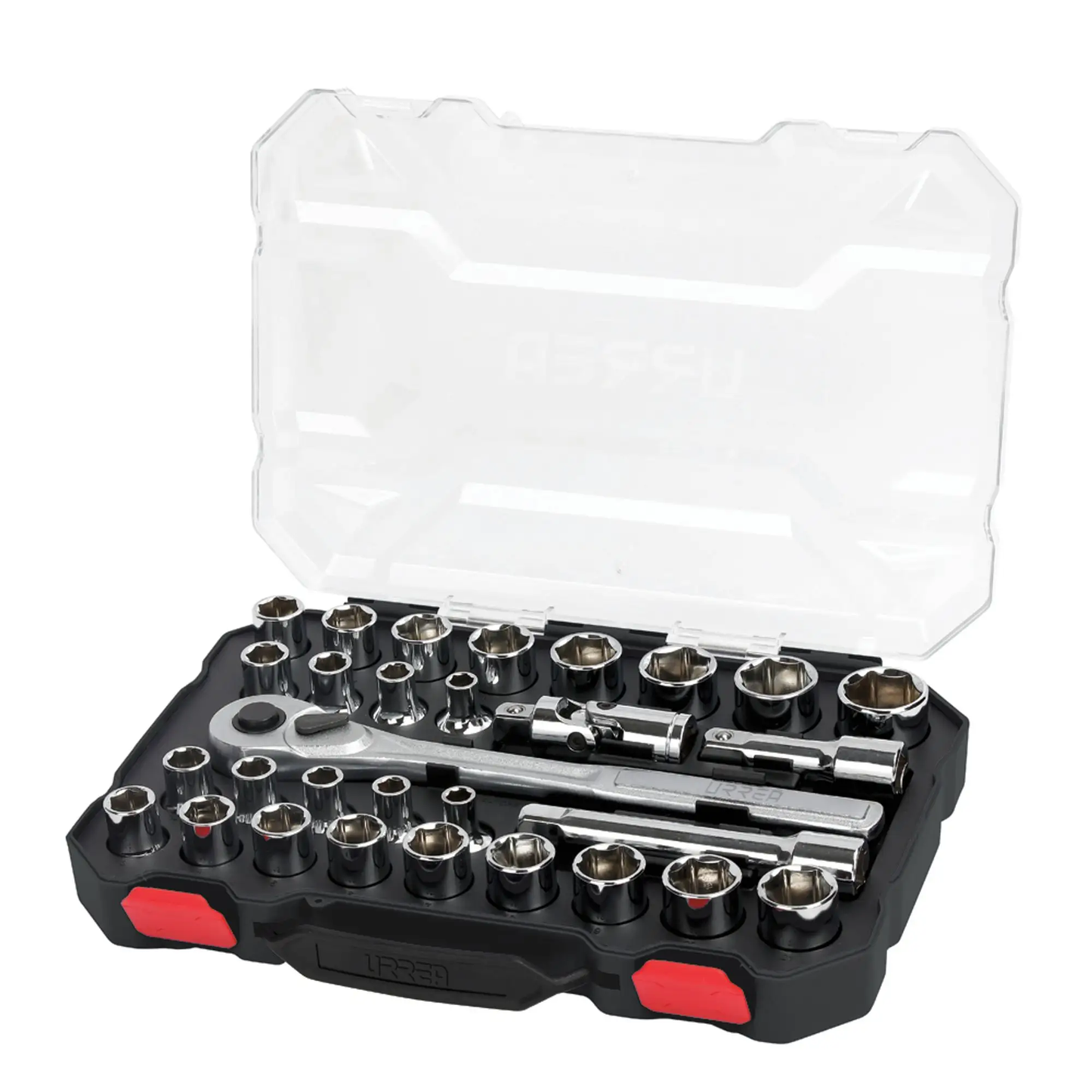 5401CD Juego de copas 6 pt y accesorios 1/2" 30 piezas 5/16" a 1" - 8 a 21 mm, uso industrial, Urrea