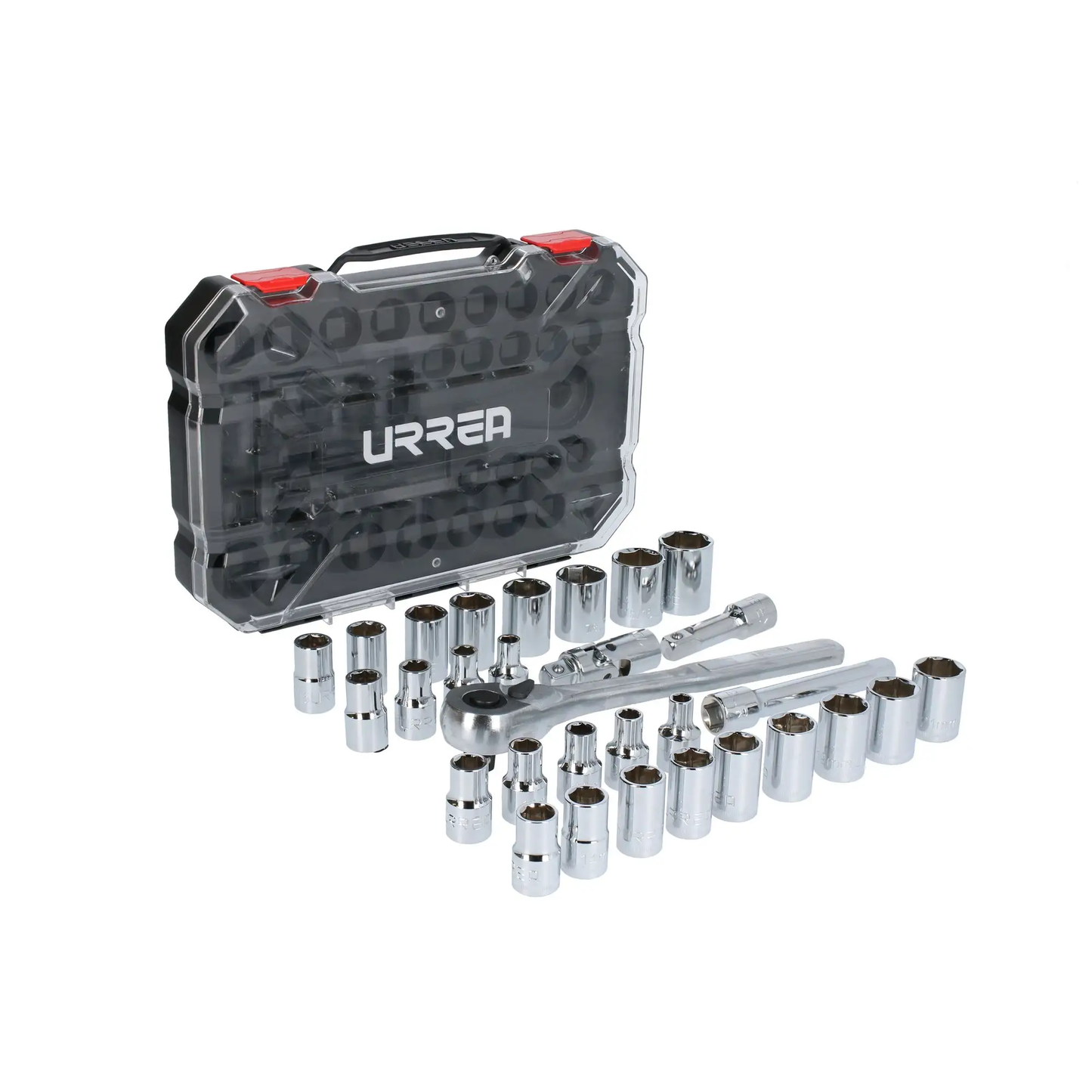 5401CD Juego de copas 6 pt y accesorios 1/2" 30 piezas 5/16" a 1" - 8 a 21 mm, uso industrial, Urrea