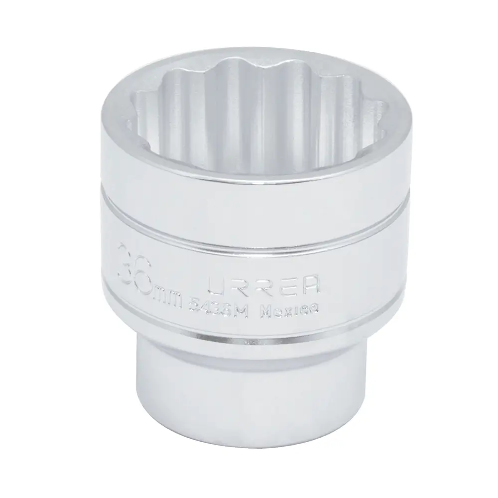 5436M Copa 12 pt cuadrante 1/2" de 36 mm recubierta en Cr-Ni