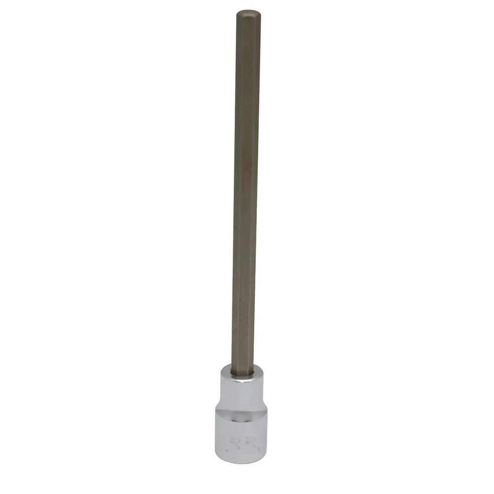 544112ML Copa punta hexagonal larga cuadrante 1/2" de 12 mm recubierta en Cr-Ni