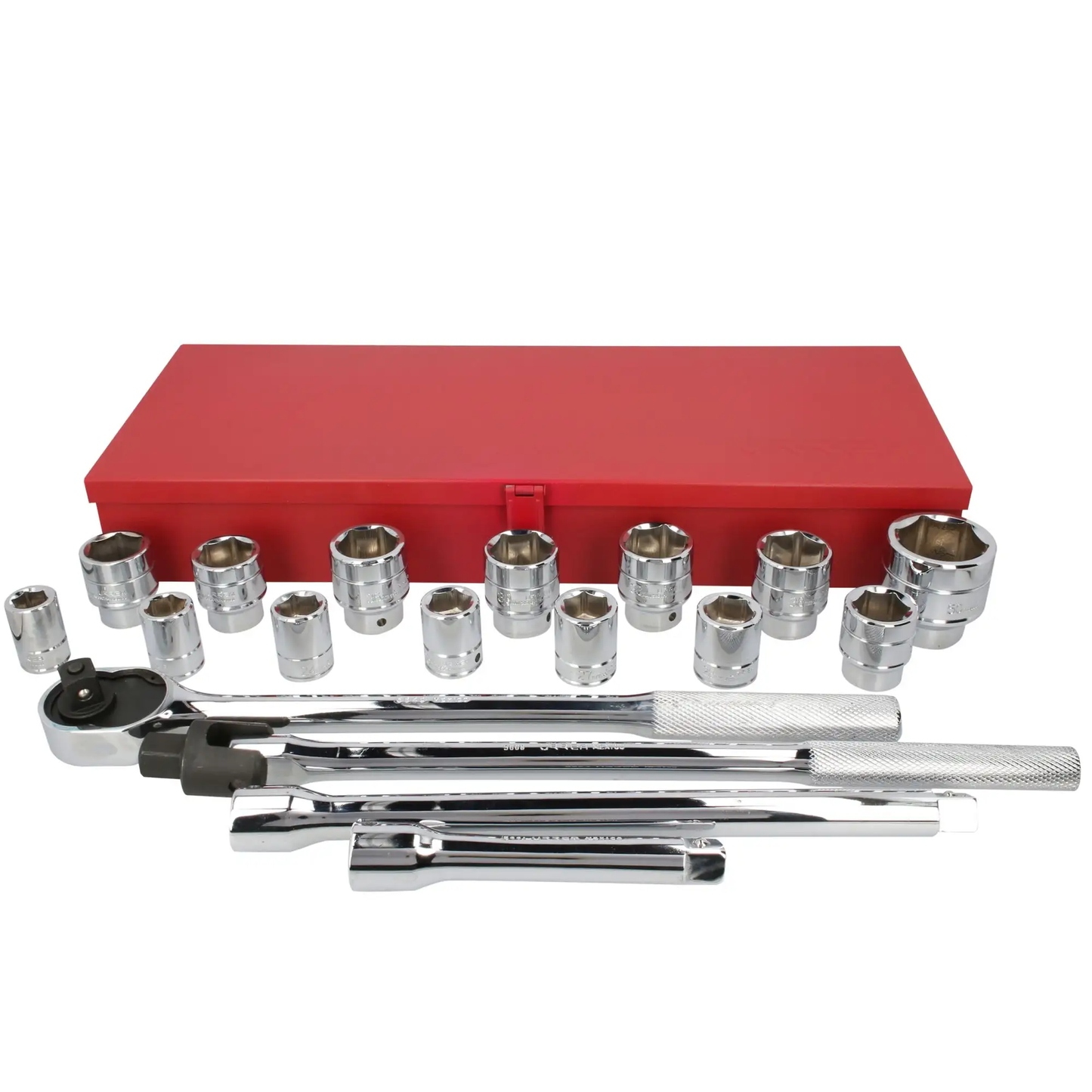 55200 Juego de copas y accesorios cuadrante 3/4" 20 piezas 24 a 46 mm, uso pesado, Urrea