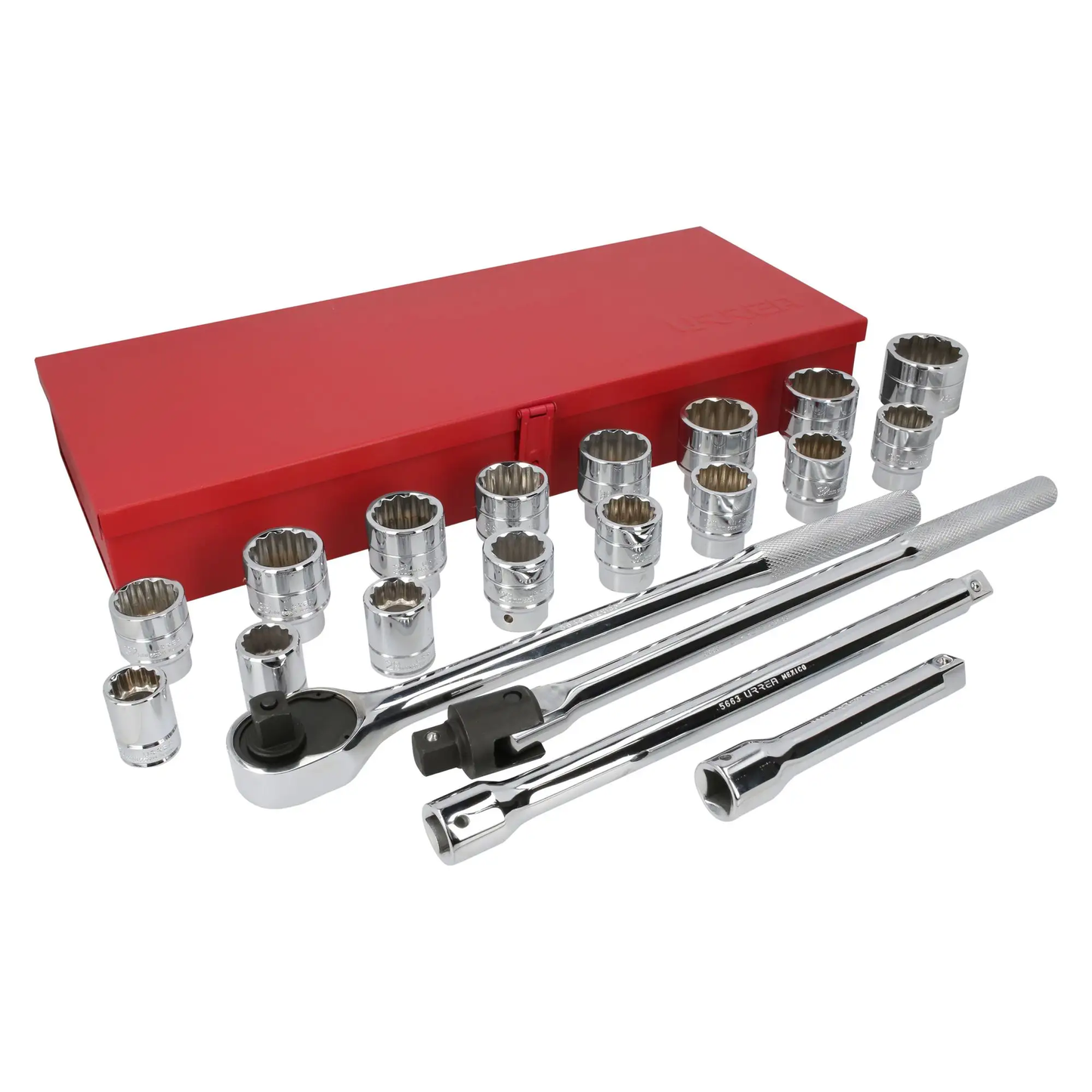 55200H Juego de dados 3/4" 20 piezas 19 a 50 mm, uso pesado, Urrea