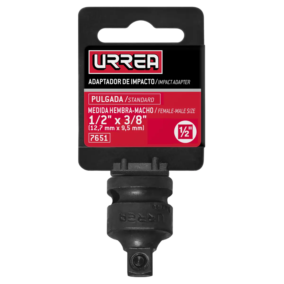 7651 Adaptador de impacto para copas 1/2" hembra a 3/8" macho, uso pesado, Wurth