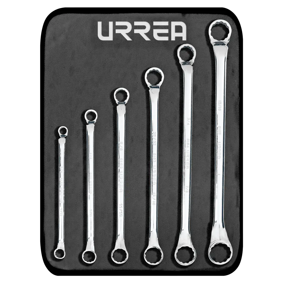 8100C Juego de llaves estriadas acodadas 45° 6 piezas 3/8" a 1", uso pesado, Urrea