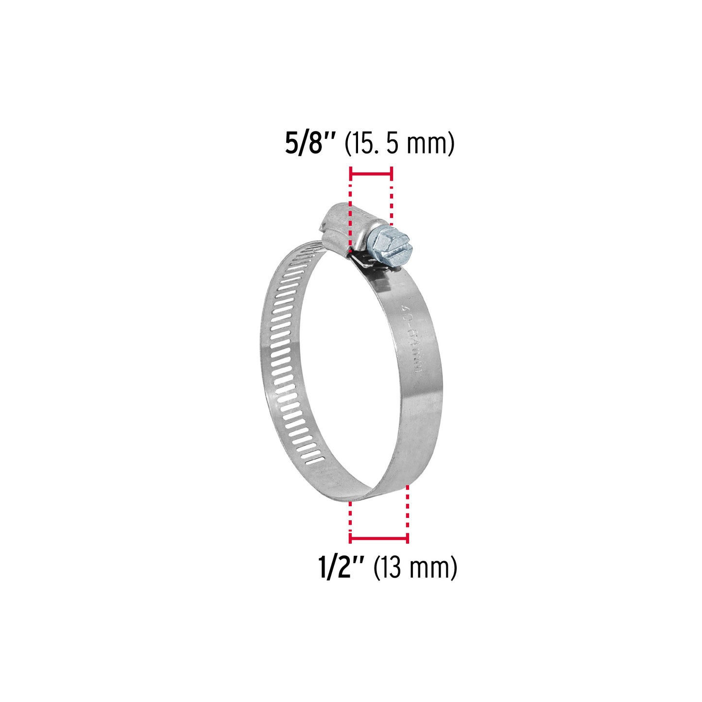 AB-32 Abrazadera reforzada, acero inox #32, 1-9/16"-2-1/2", 5 pzas