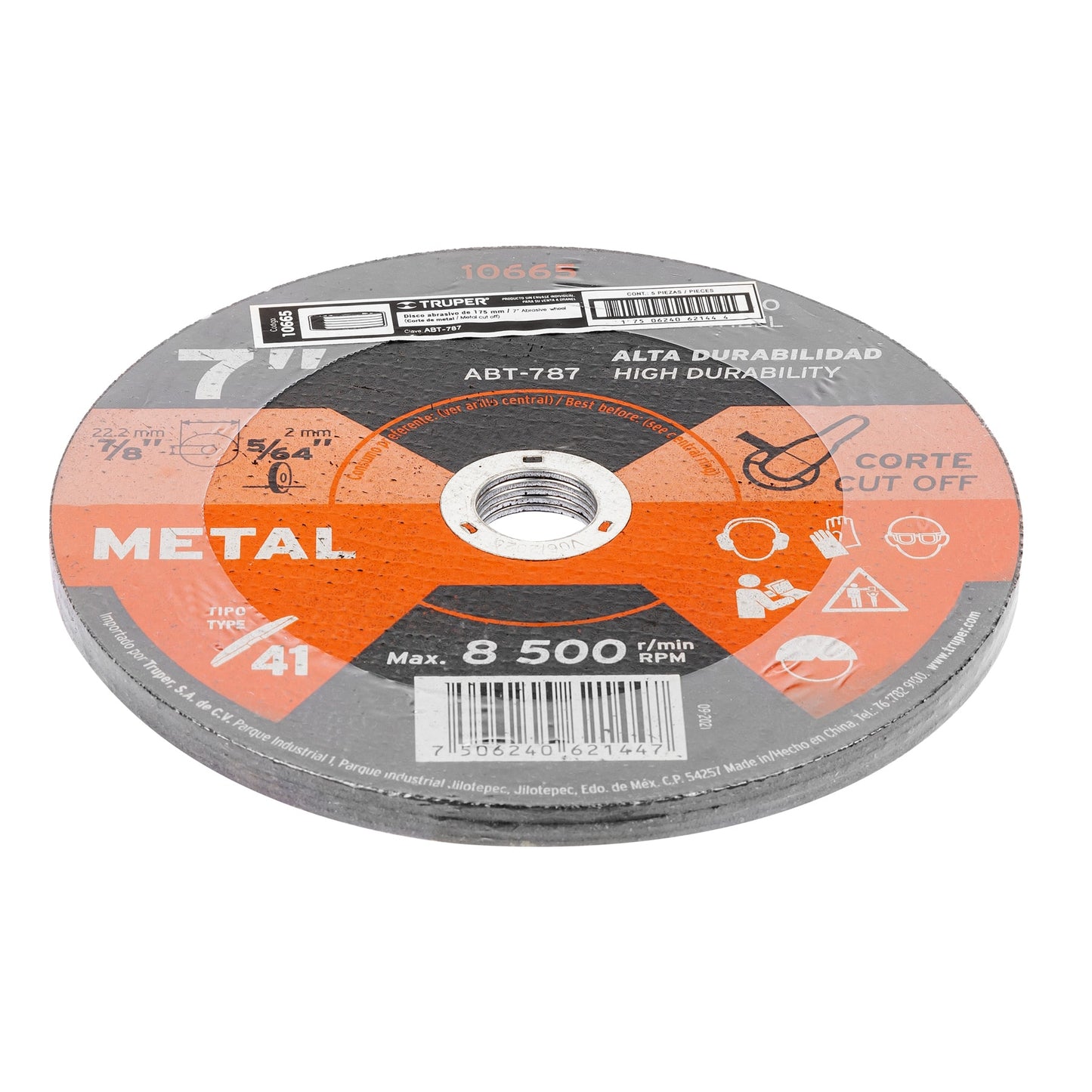 ABT-787 Disco para corte de metal, Tipo 41, 7", uso general