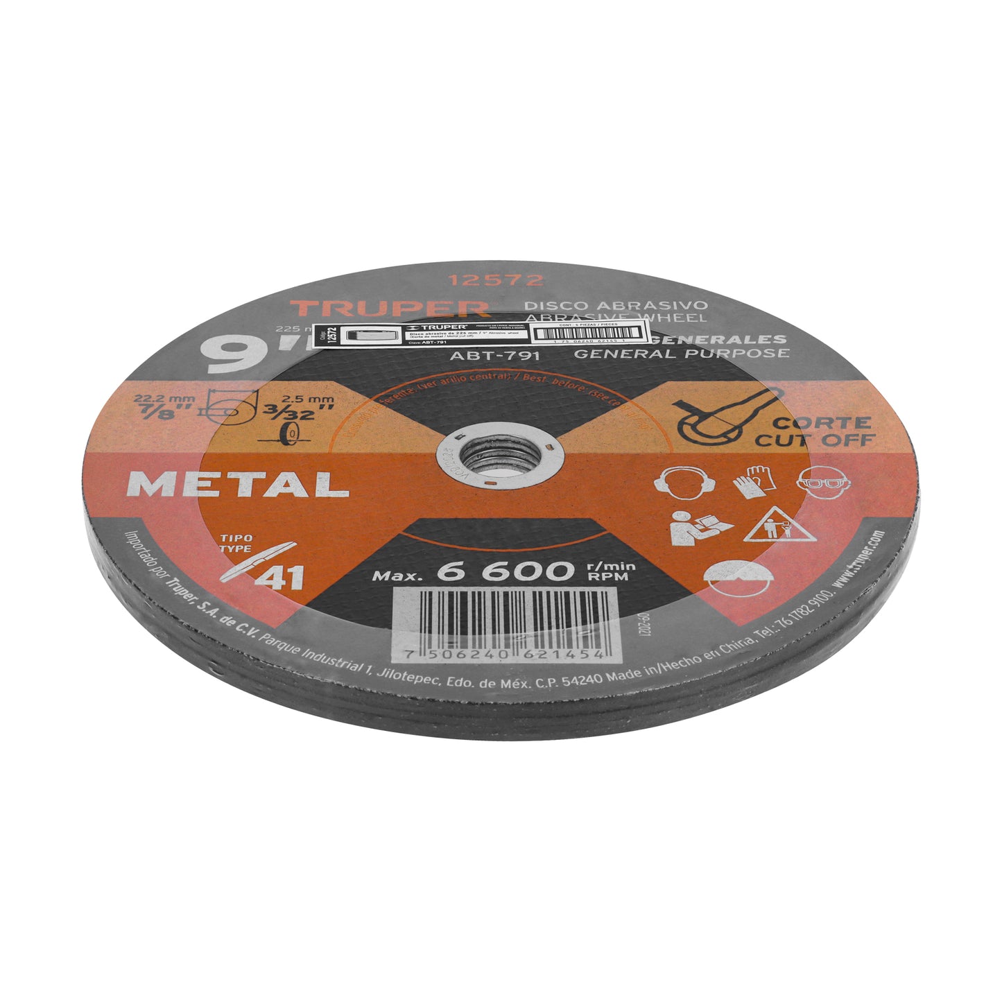 ABT-791 Disco para corte de metal, Tipo 41, 9", uso general