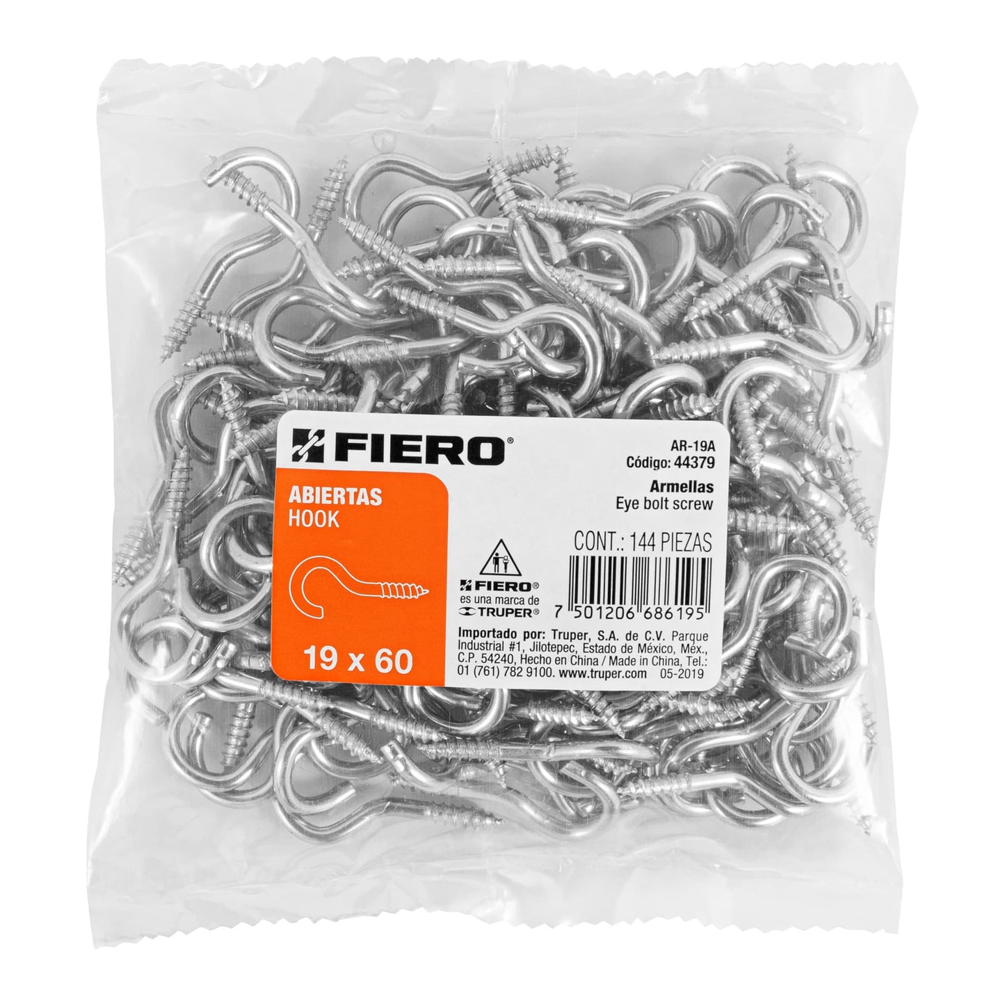 AR-19A Cáncamo abierto, 7/8"-Gsa, bolsa con 144 piezas