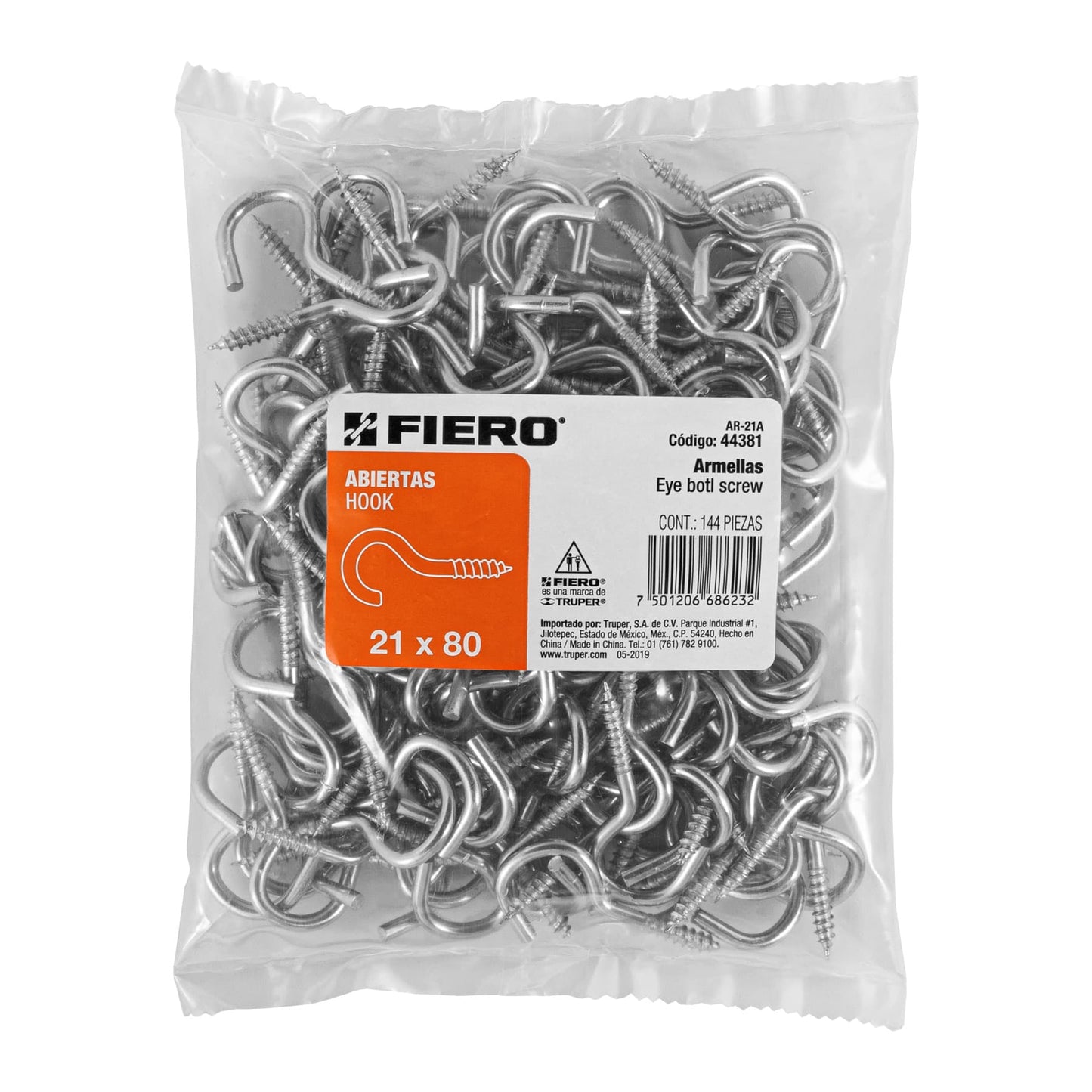 AR-21A Cáncamo abierto, 1-1/4"-Gsa, bolsa con 144 piezas