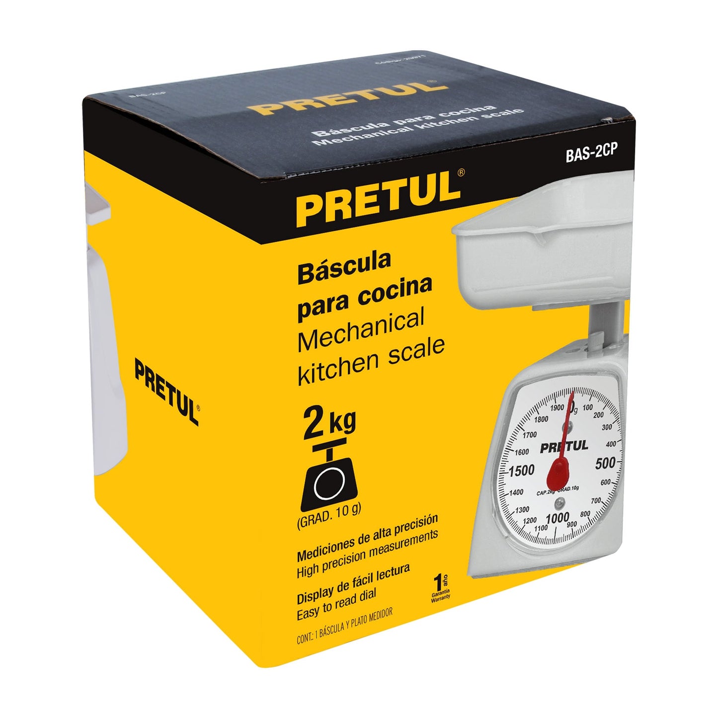 BAS-2CP Báscula mecánica Pretul de cocina para 2 kg
