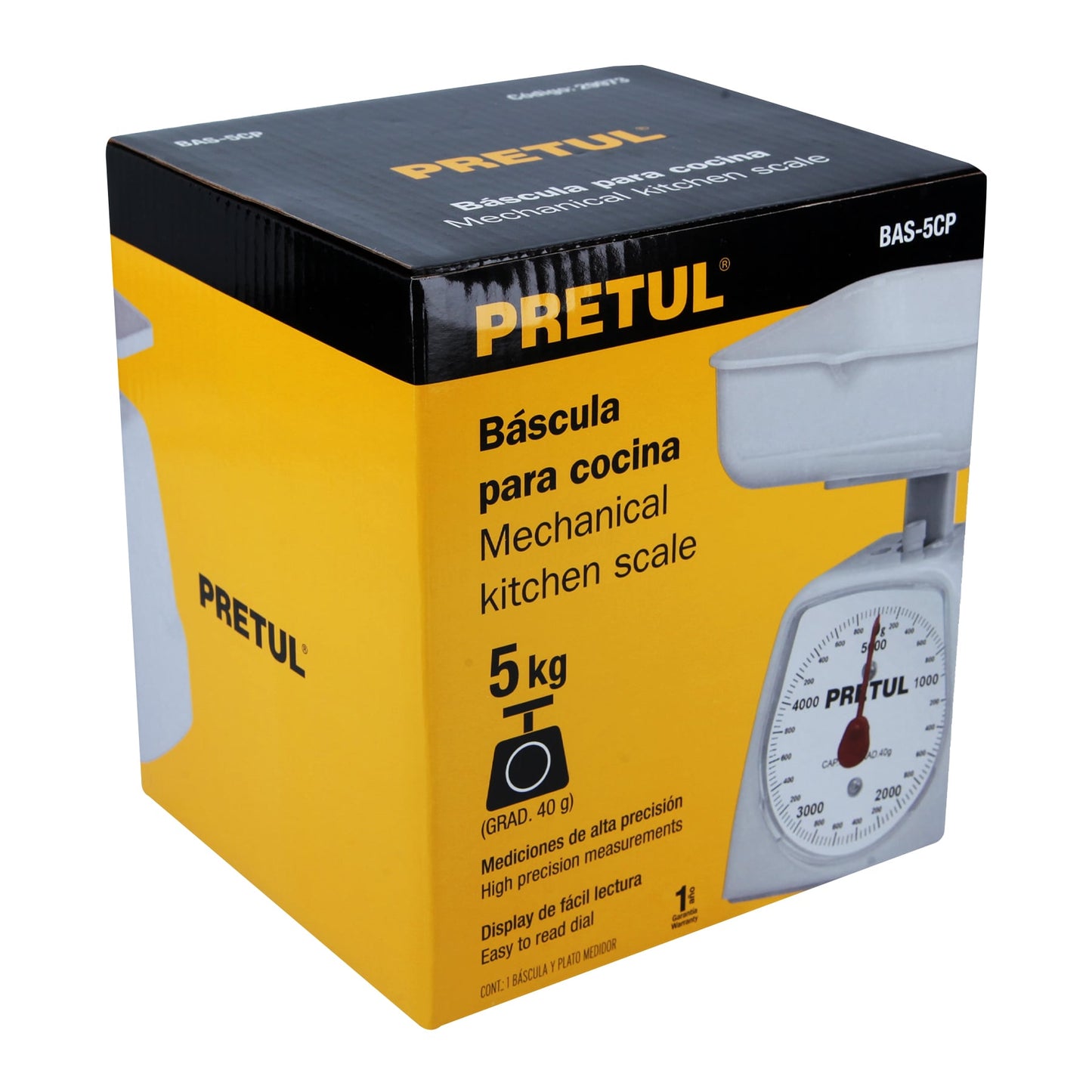 BAS-5CP Báscula mecánica Pretul de cocina para 5 kg