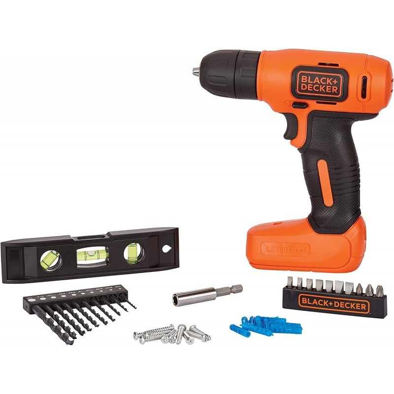 BDCD8HDPK Kit 44 piezas Taladro atornillador inalámbrico Black and Decker