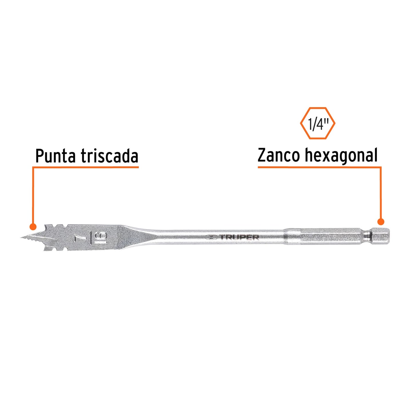 BPT-7/16 Broca espada para madera, 7/16"