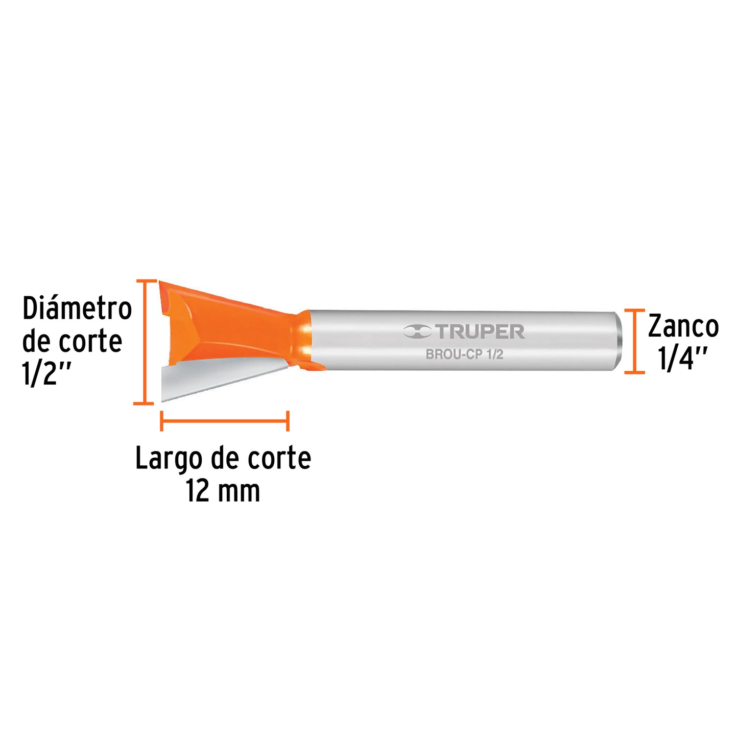 BROU-CP1/2 Fresa cola de pato, 1/2"