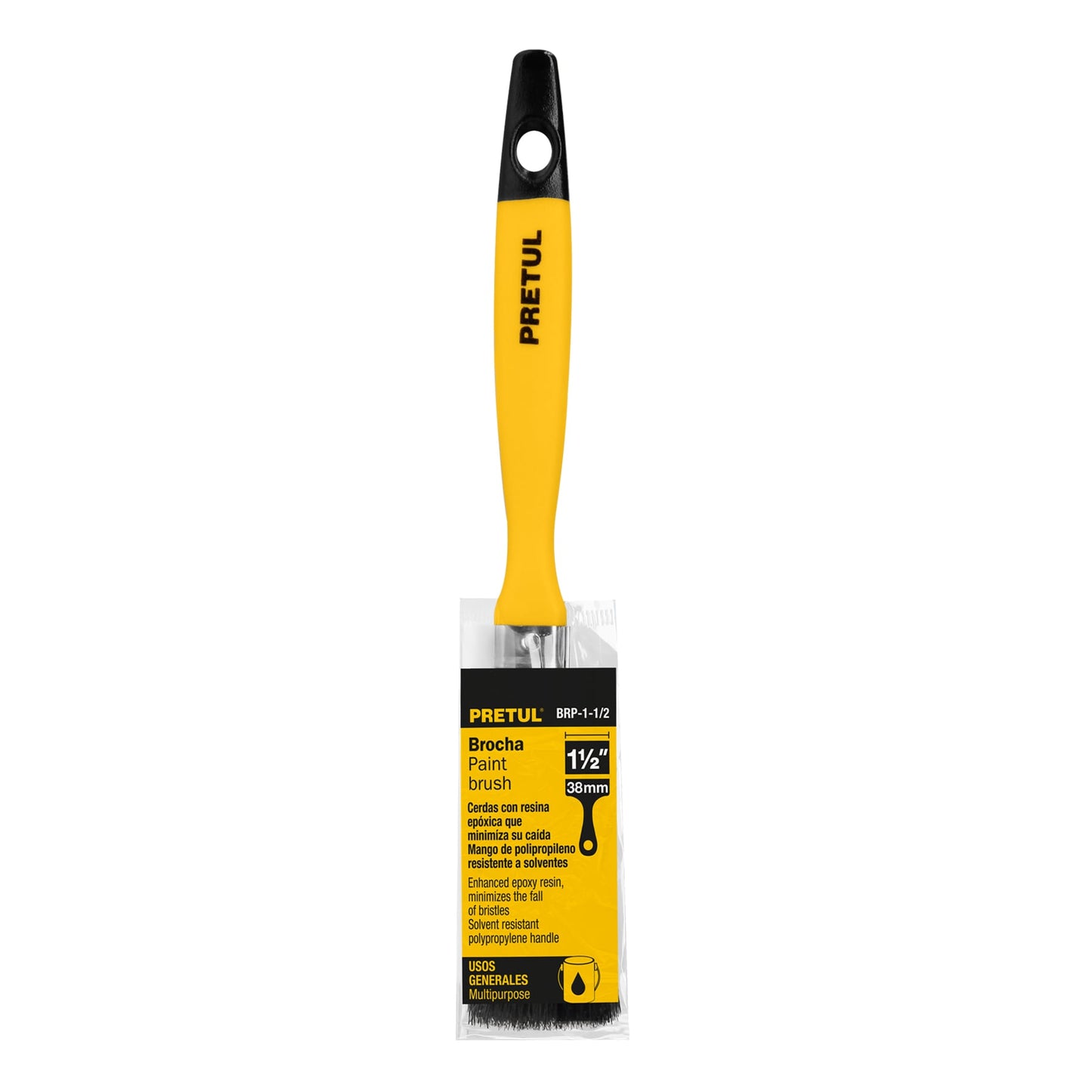 BRP-1/2 Brocha con mango de plástico, 1/2", Pretul