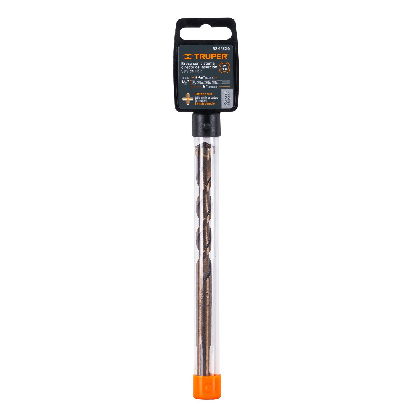 BS-1/2X6 Broca para concreto SDS Plus, 1/2 x 6"