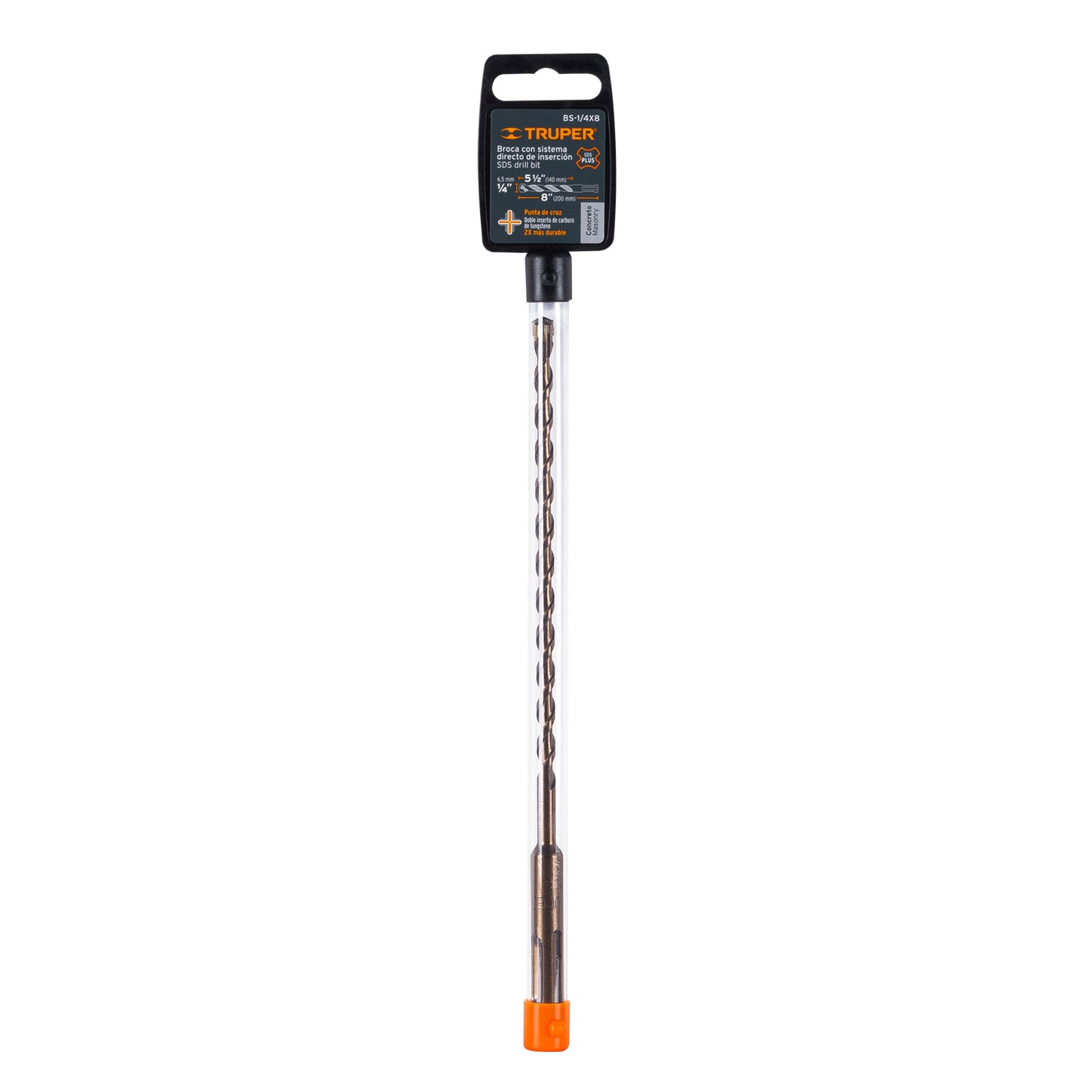 BS-1/4X8 Broca para concreto SDS Plus, 1/4 x 8"