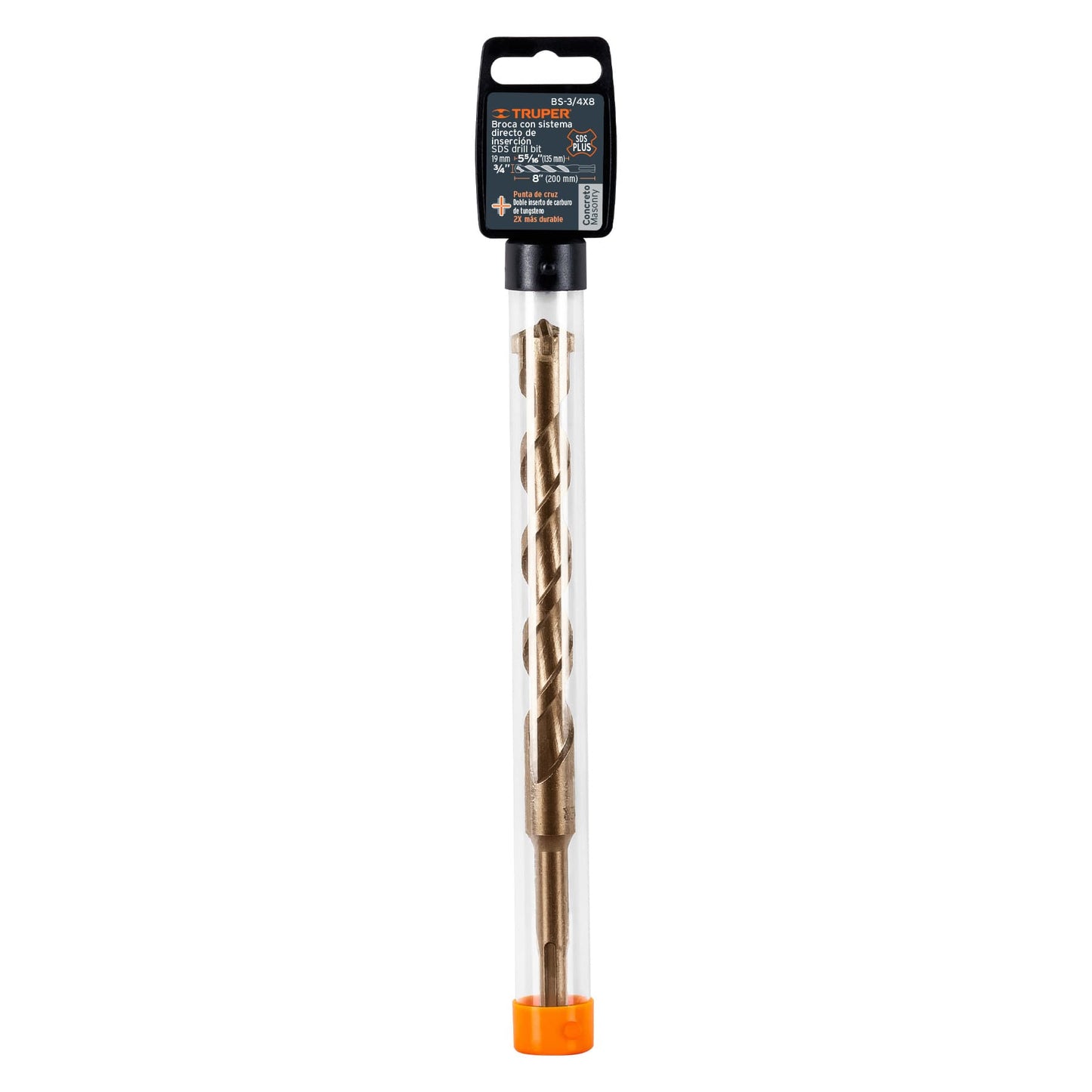 BS-3/4X8 Broca para concreto SDS Plus, 3/4 x 8"