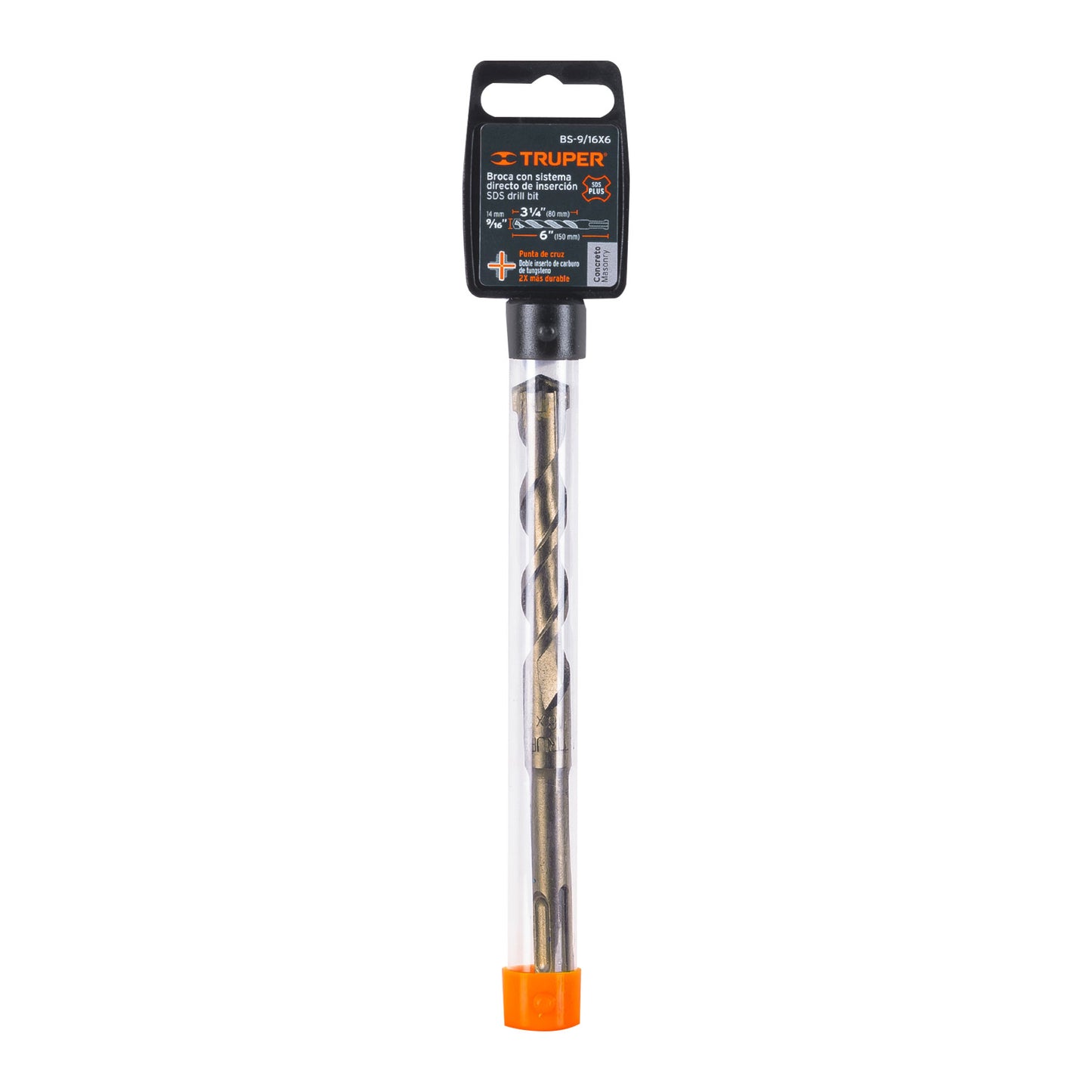 BS-9/16X6 Broca para concreto SDS Plus, 9/16 x 6"