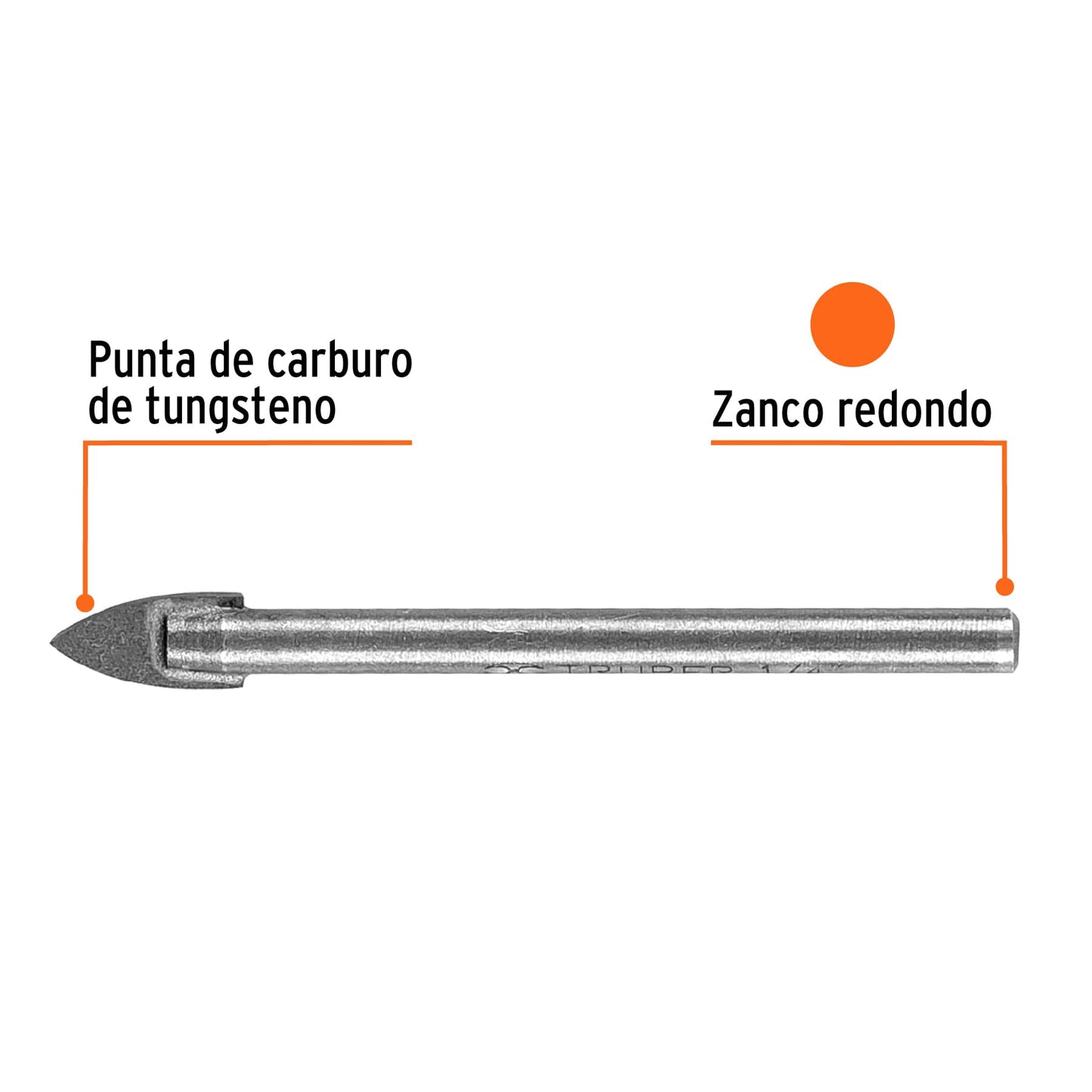BVI-1/4 Broca para vidrio y baldosa, 1/4"