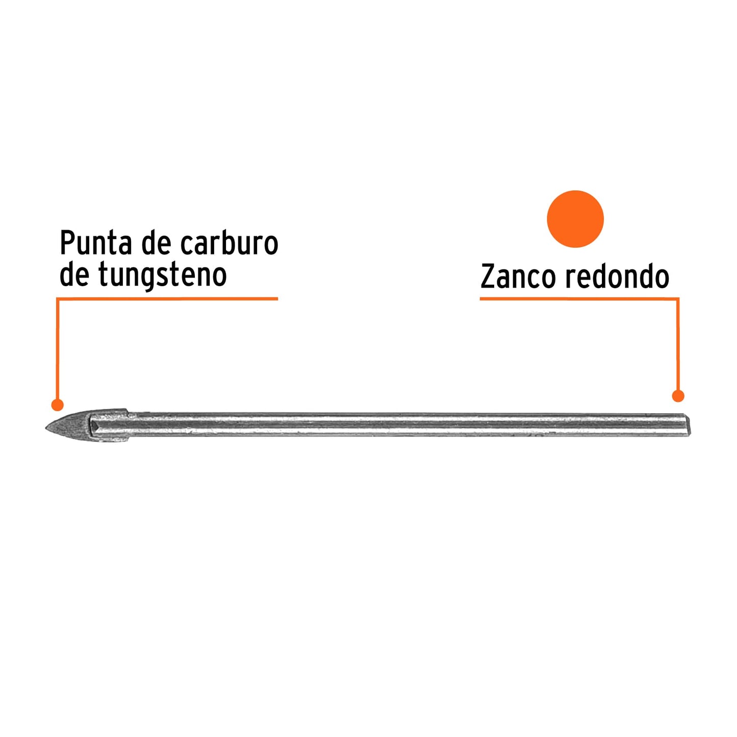 BVI-1/8 Broca para vidrio y baldosa, 1/8"