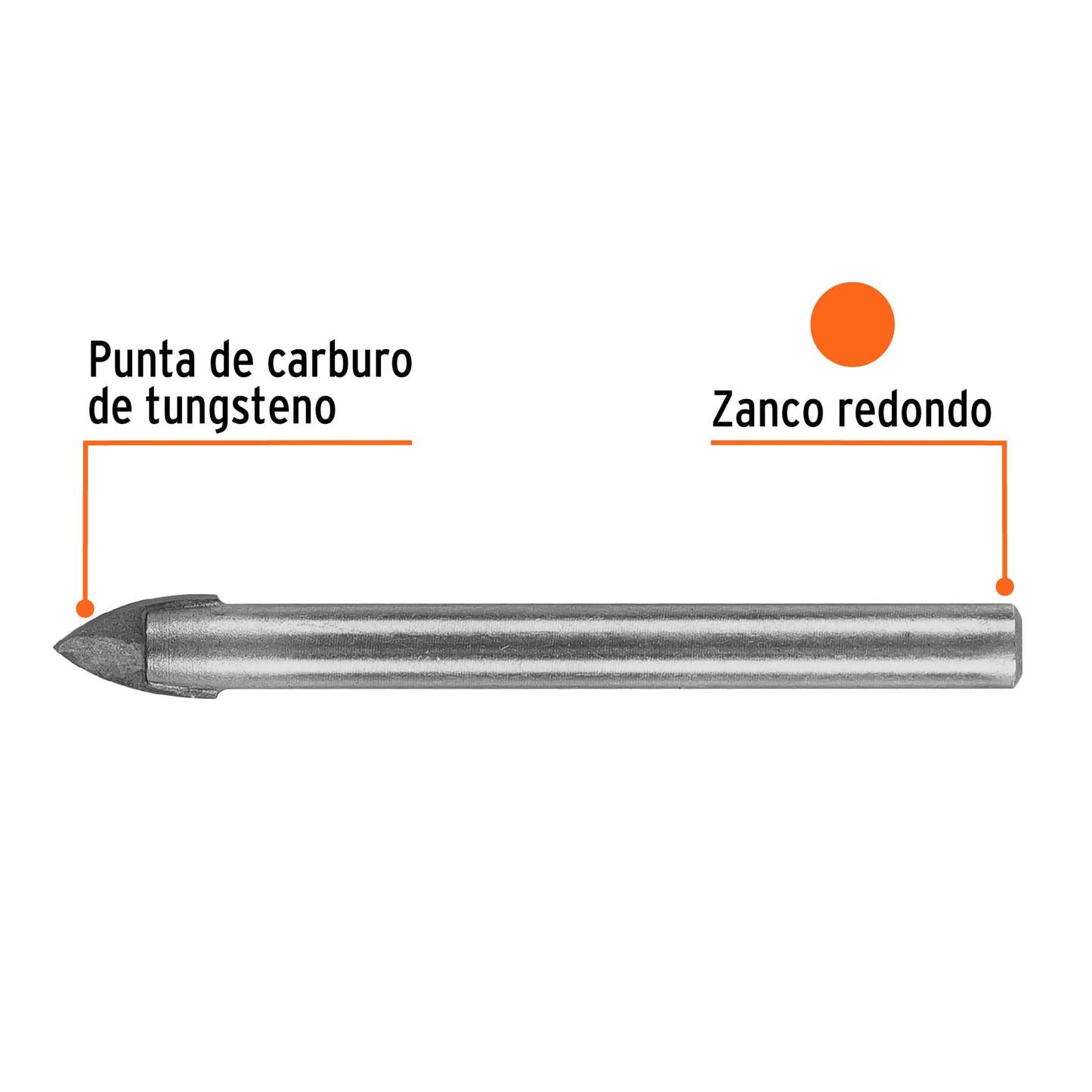 BVI-3/8 Broca para vidrio y baldosa, 3/8"