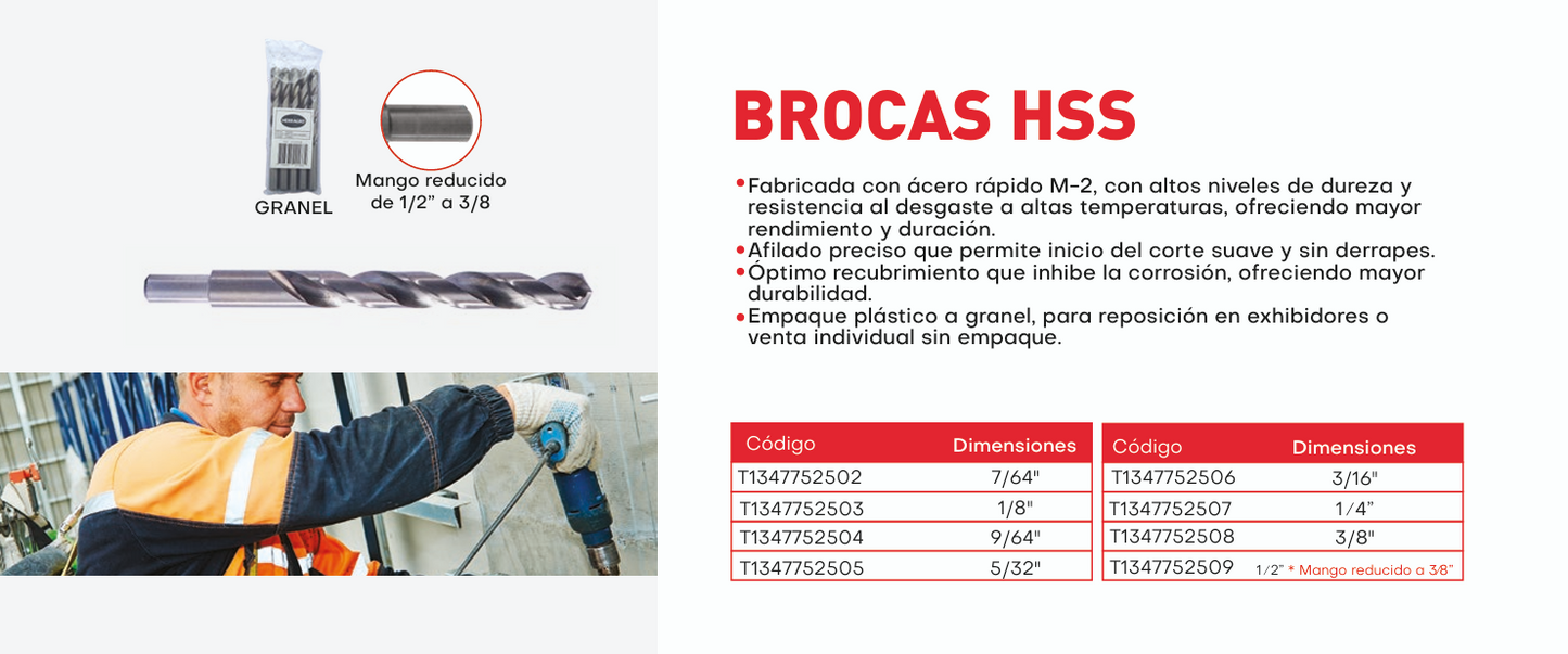 T1347752504 Broca HSS 9/64 Herragro