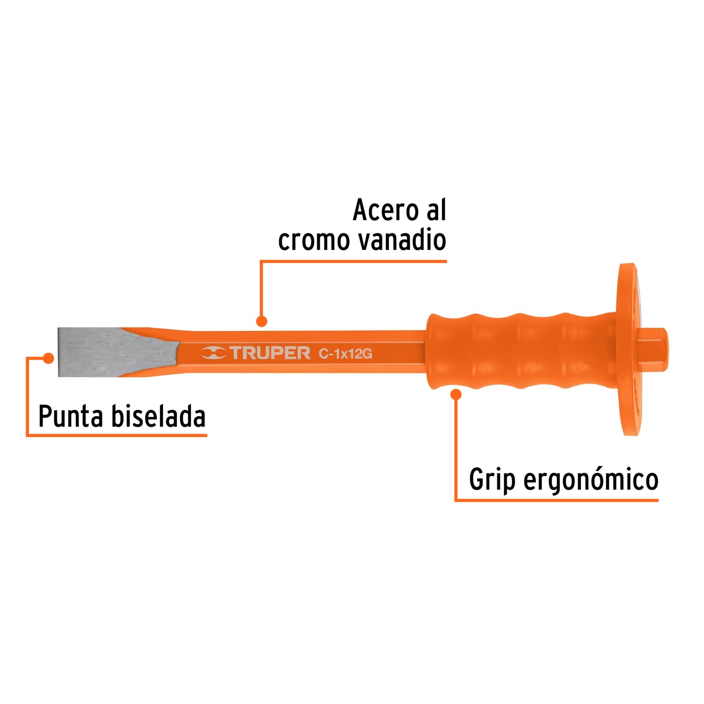 C-1X12G Cincel de corte frío, 1 x 12', con grip