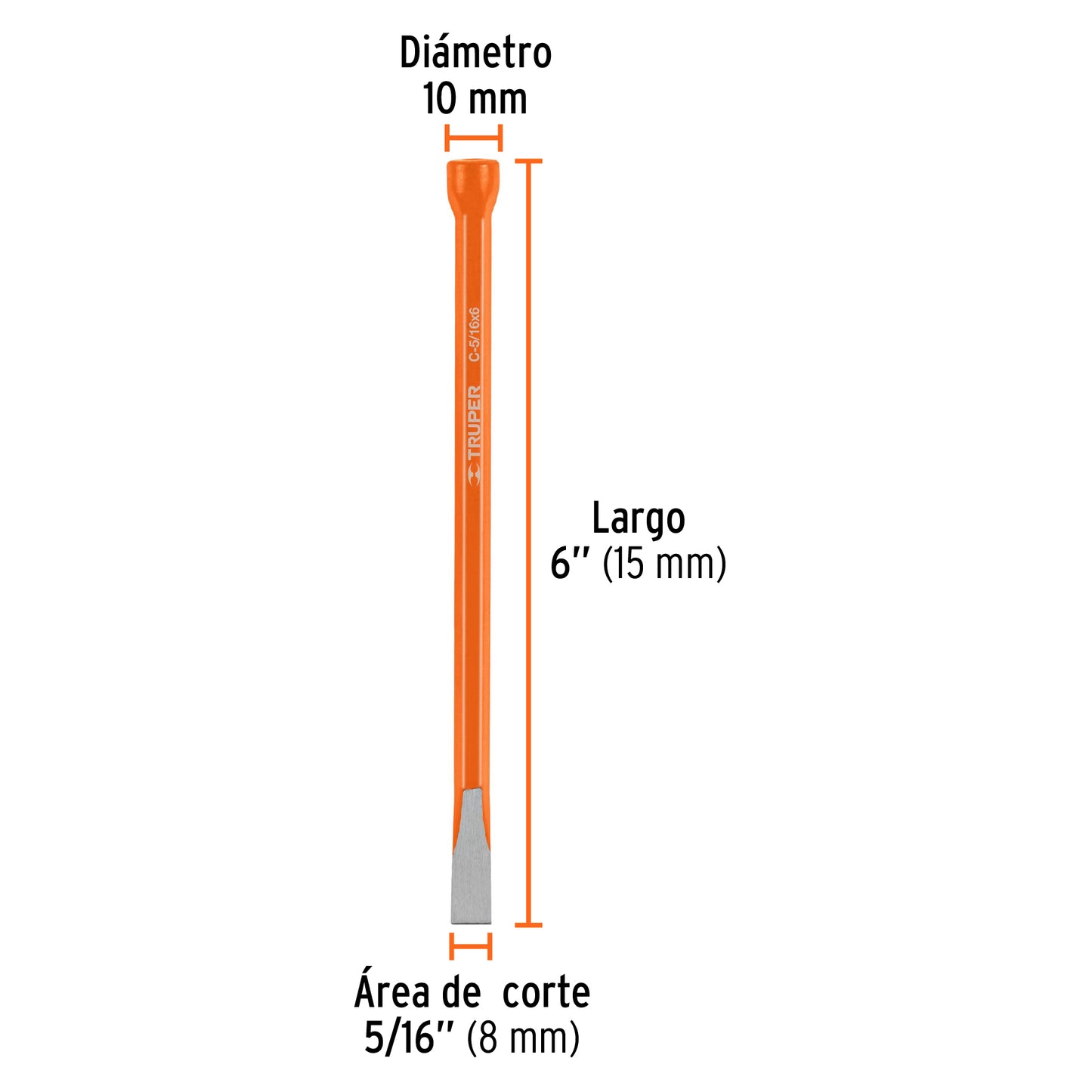 C-5/16X6 Cincel de corte frío, 5/16 x 6'