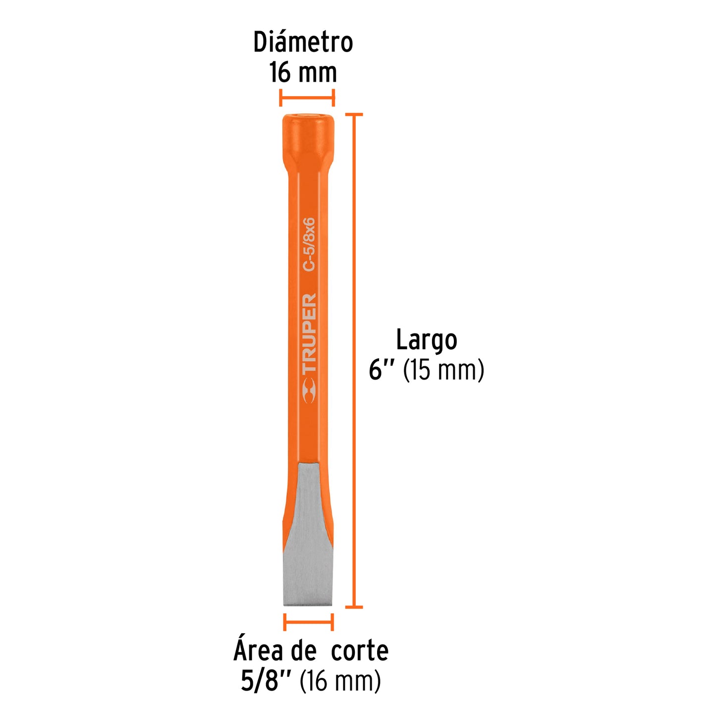 C-5/8X6 Cincel de corte frío, 5/8 x 6'