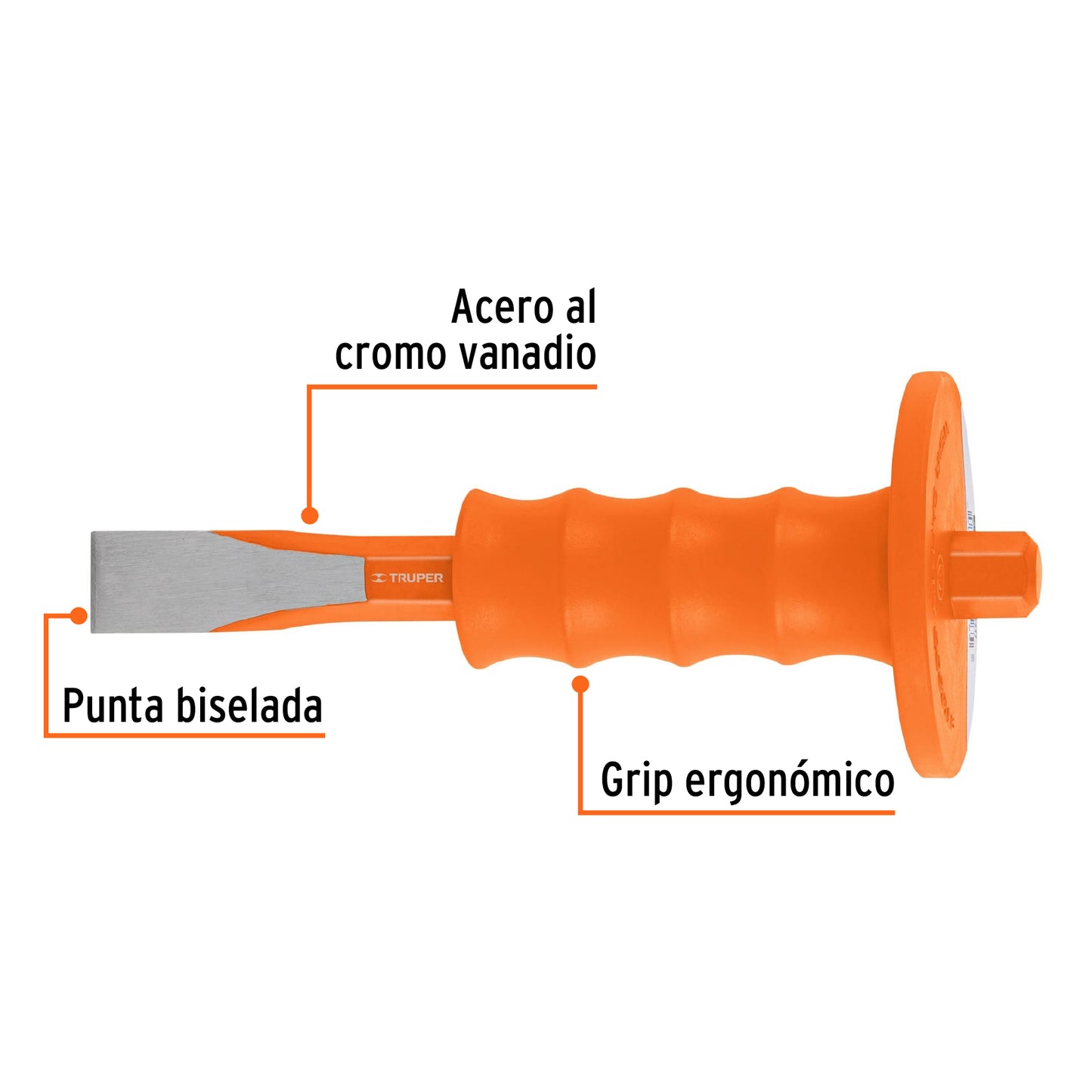 C-7/8X8G Cincel de corte frío, 7/8 x 8" con grip