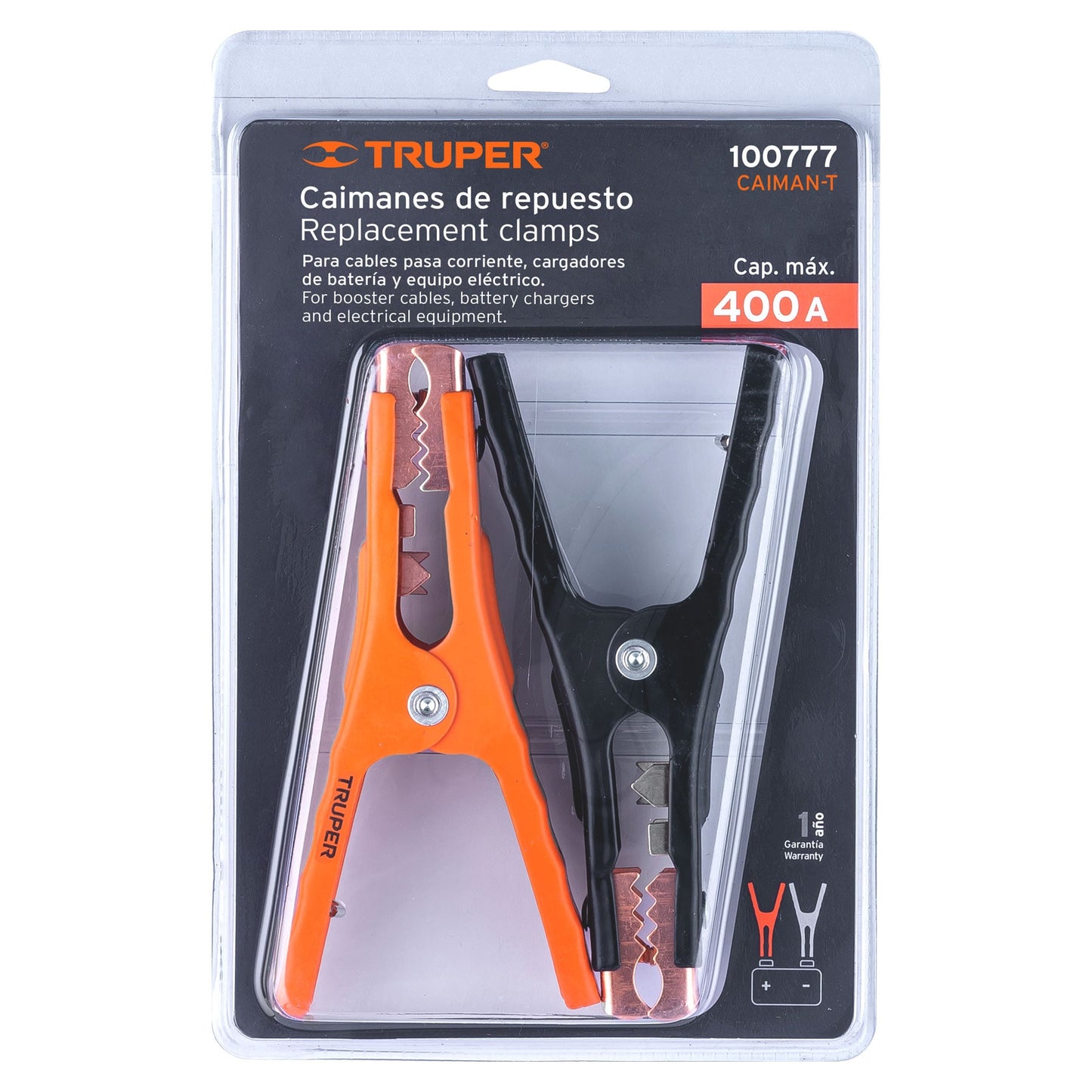 CAIMAN-T Pinzas tipo caimán para cable pasa corriente, 2 piezas