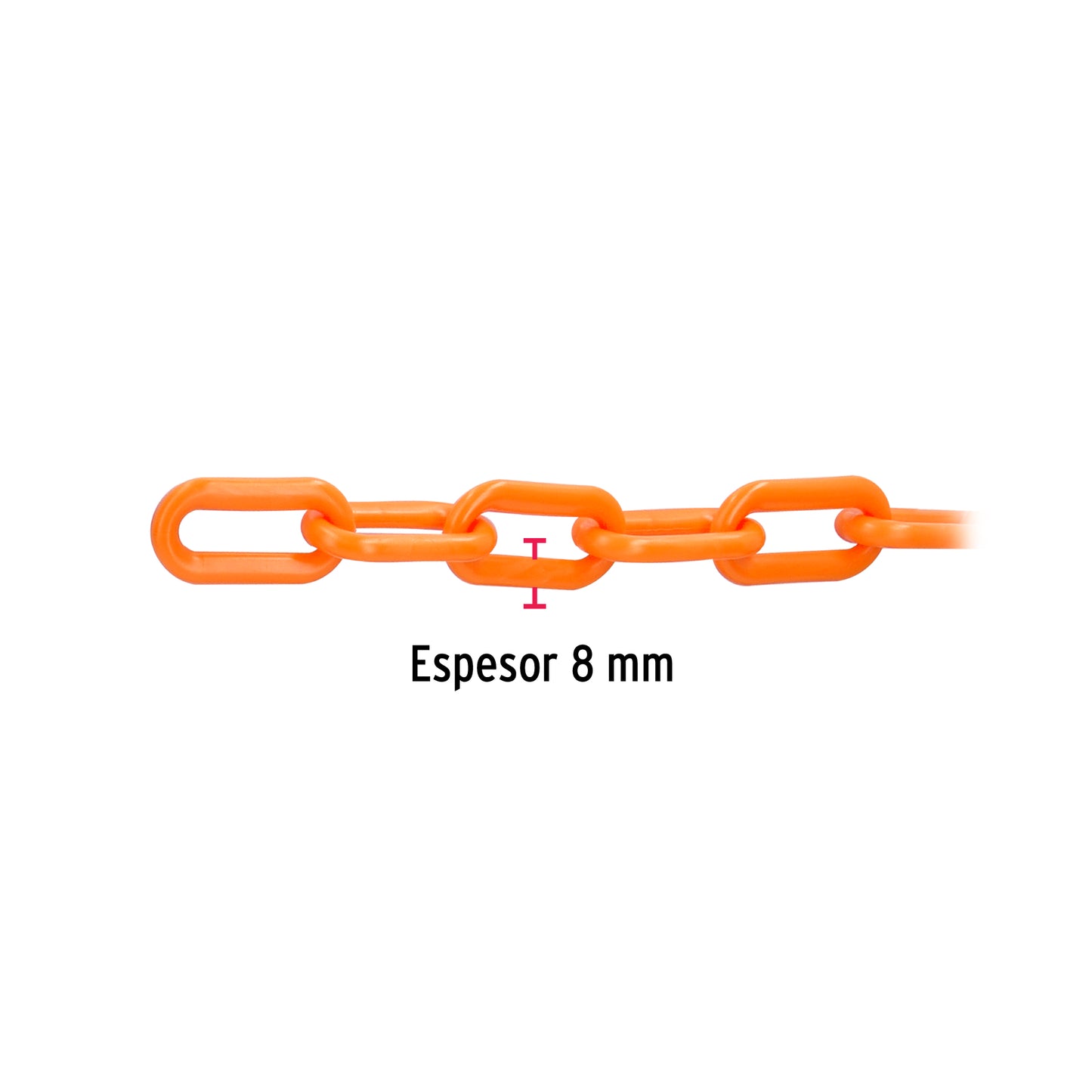 CAPL-8A Metro de cadena de plástico de 8mm, naranja
